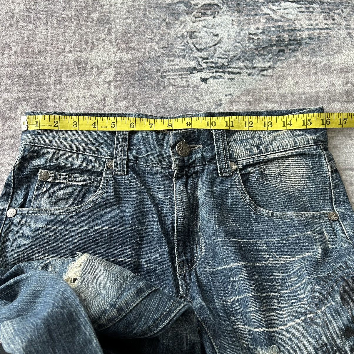 If Six Was Nine Punk Skull Flared Distressed Jeans Style Size US 32 / EU 48 - 11 Thumbnail