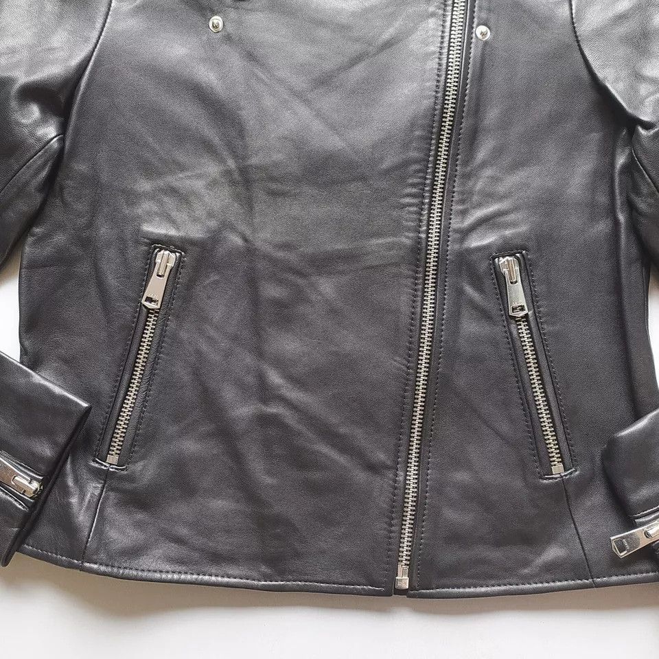 Reiss REISS Women's Geo-Soft Leather Jacket UK12/US8 IFD-0723 Size M / US 6-8 / IT 42-44 - 7 Thumbnail