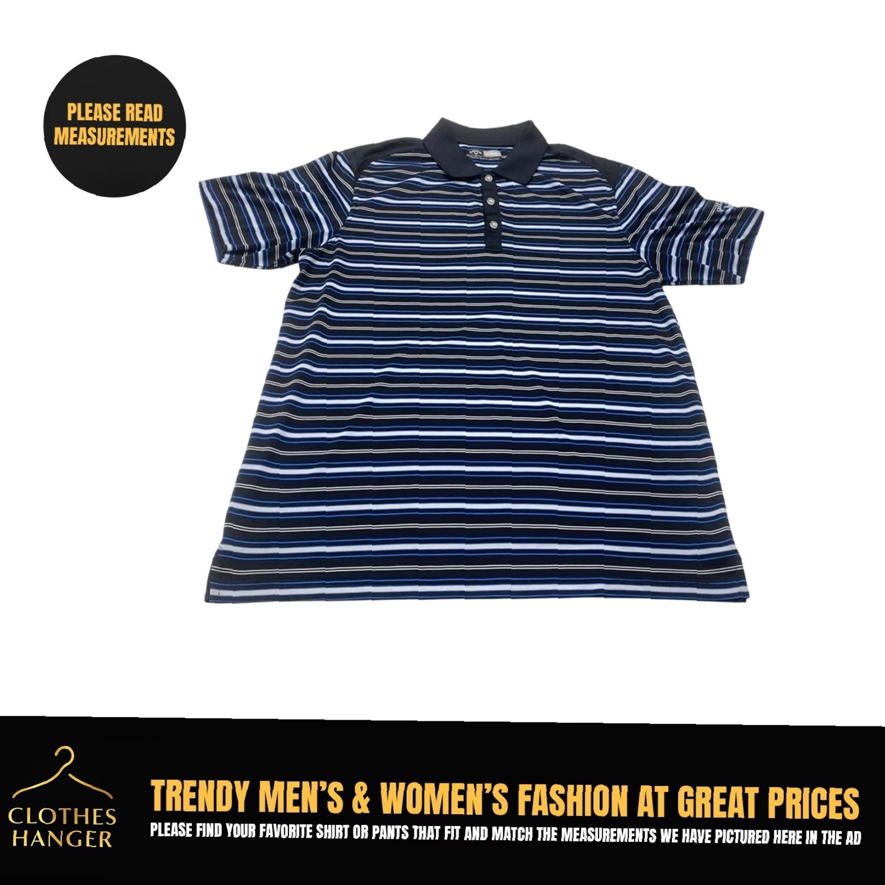 Callaway Callaway Polo Shirt Callaway Opti Dri Polo Shirt Men's XL Striped Black Gray Blue Golf 8578 Size US XL / EU 56 / 4 - 2 Thumbnail