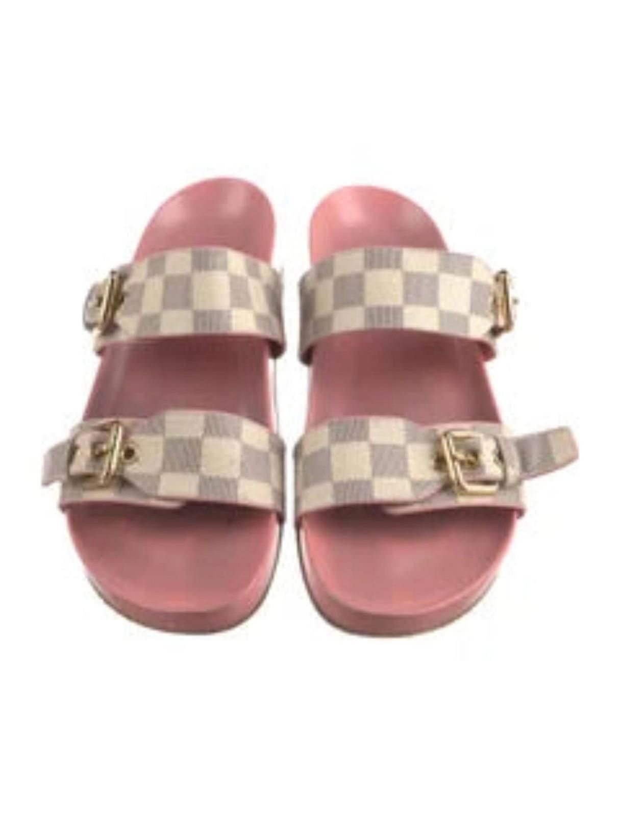 Louis Vuitton $1210 Louis Vuitton Damier Azur Pattern Slides Women's Size US 8.5 / IT 38.5 - 4 Thumbnail
