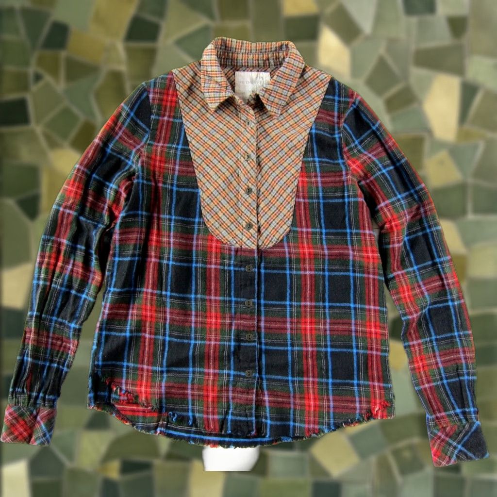 Vintage WE THE FREE Cotton Flannel Plaid Button Down Long Sleeve Collared Blouse Small Size S / US 4 / IT 40 - 1 Thumbnail