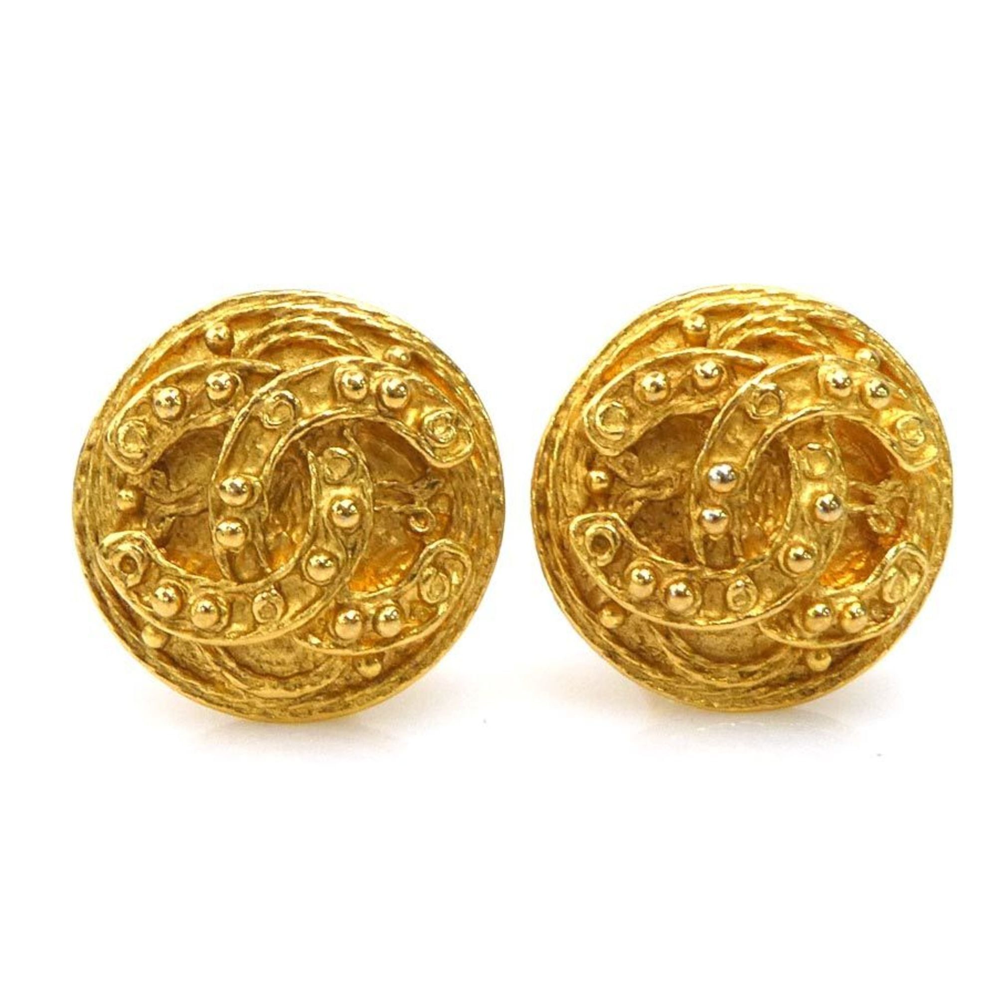 Chanel CHANEL Coco Mark Metal Gold Earrings for Women e61487n Size ONE SIZE - 1 Thumbnail