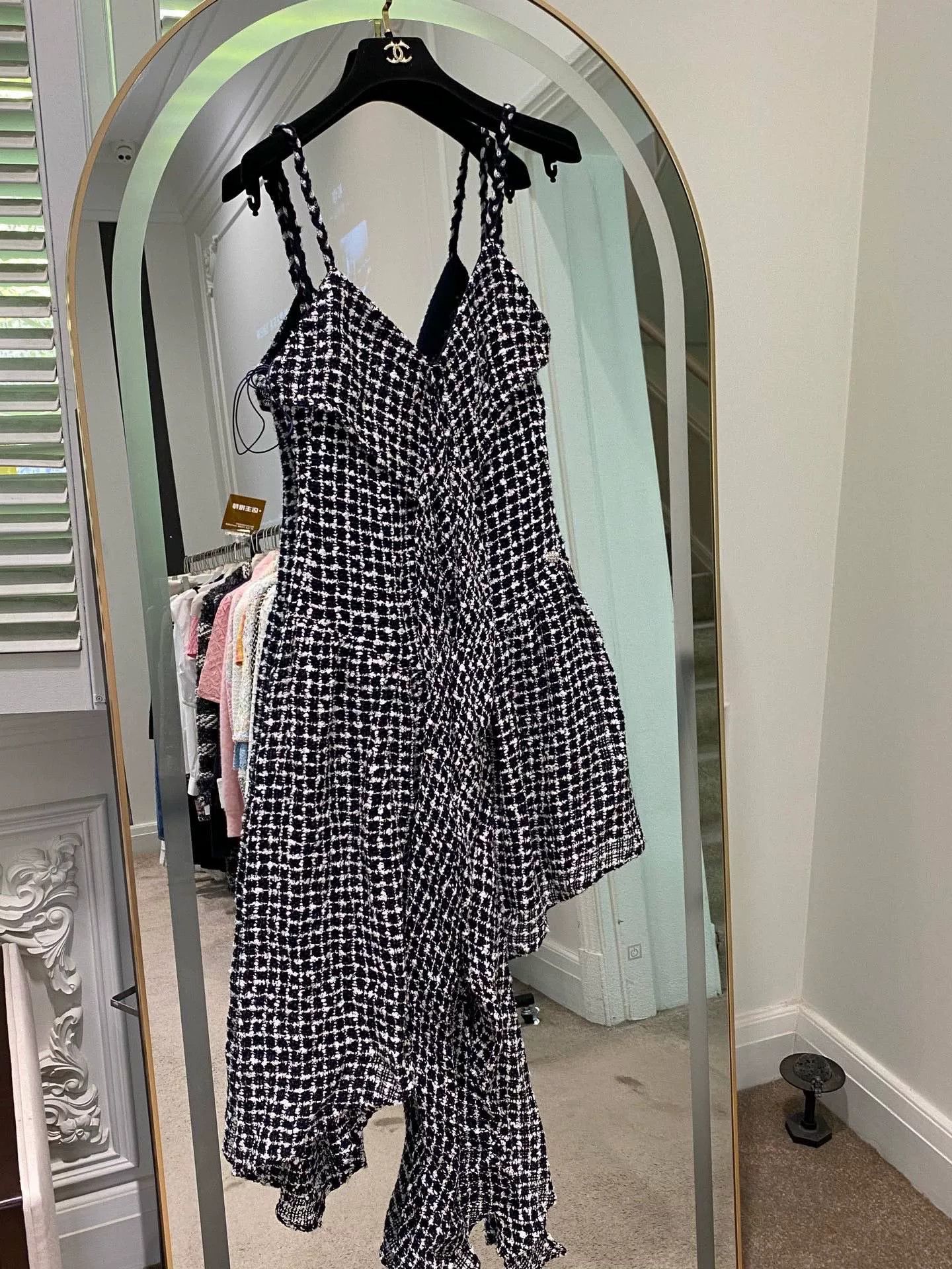 Chanel Chanel 23 Black and White Plaid Tweed Dress Size US 36 / EU 52 - 1 Thumbnail