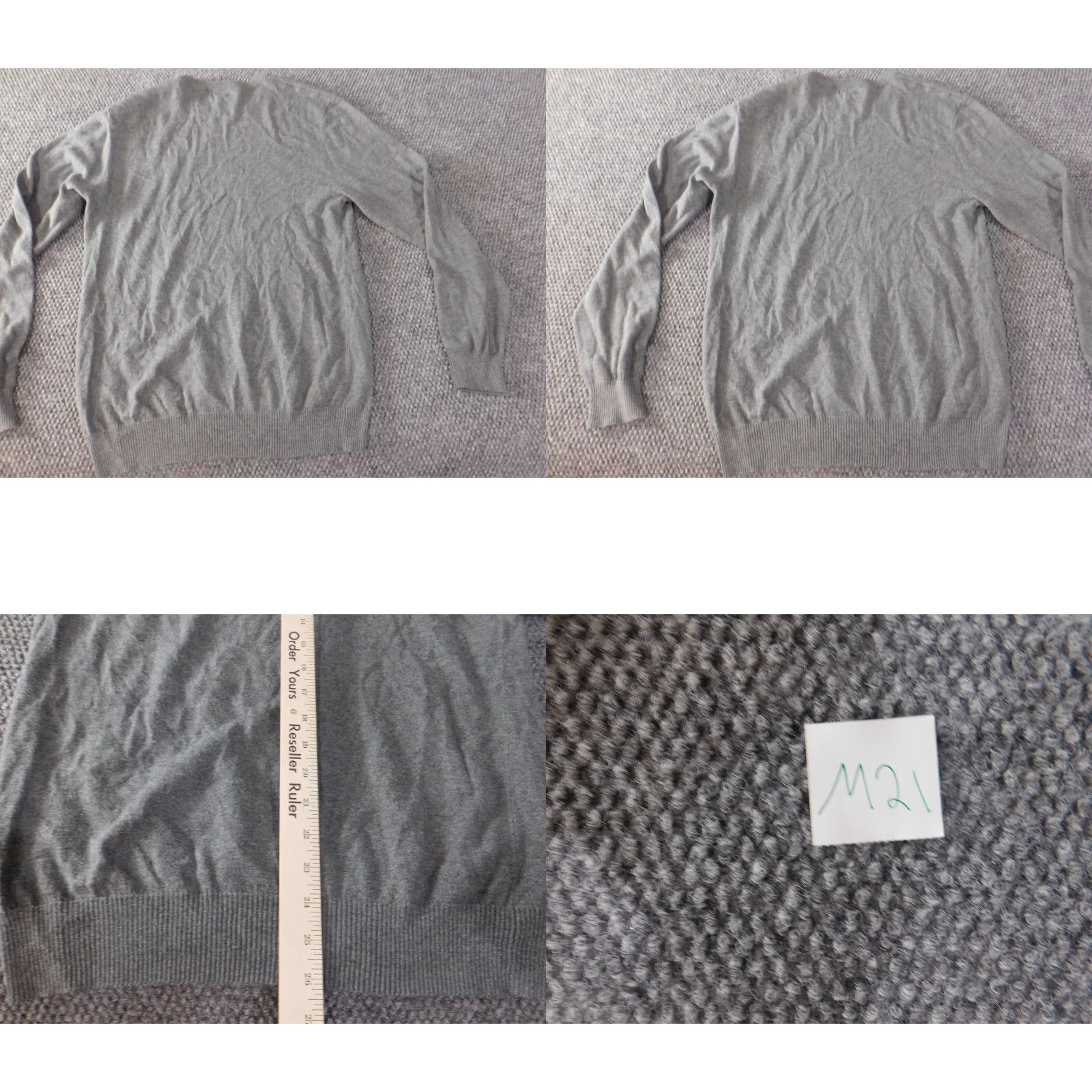 Old Navy Old Navy Womens Sweater Pullover V-Neck Gray M Casual Knit Puff Sleeve Button Bow Regular Size M Womens Size M / US 6-8 / IT 42-44 - 8 Thumbnail