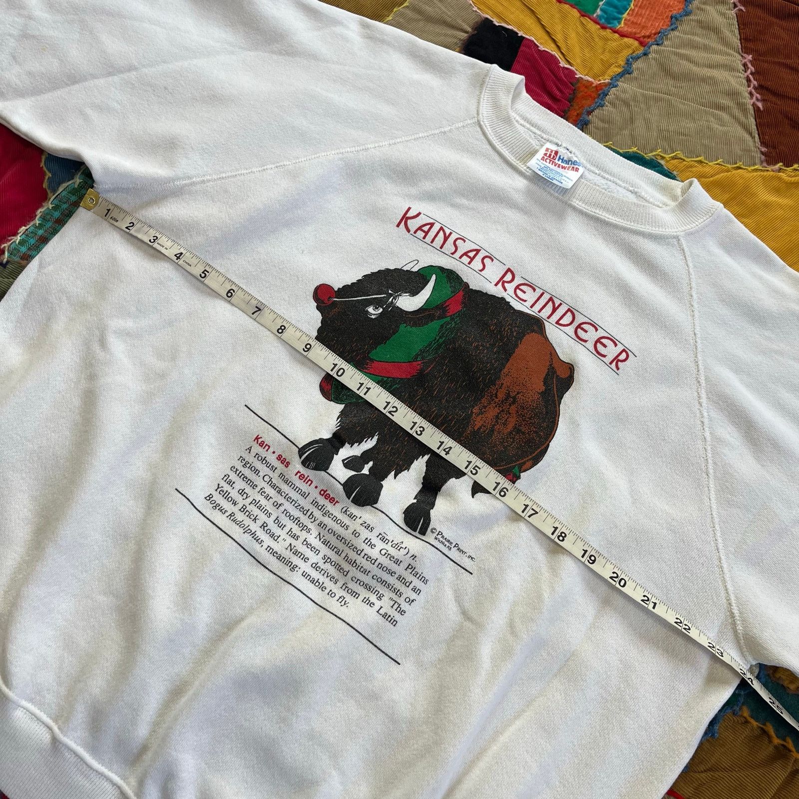 Hanes Vintage Kansas Reindeer Graphic Christmas White Crewneck XL Size US XL / EU 56 / 4 - 5 Thumbnail