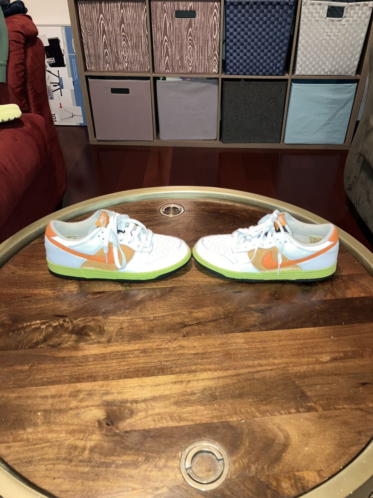 Nike Nike Dunk Low White Orange Blaze 317813-181 W10 US M8.5. Size US 10 / IT 40 - 3 Thumbnail