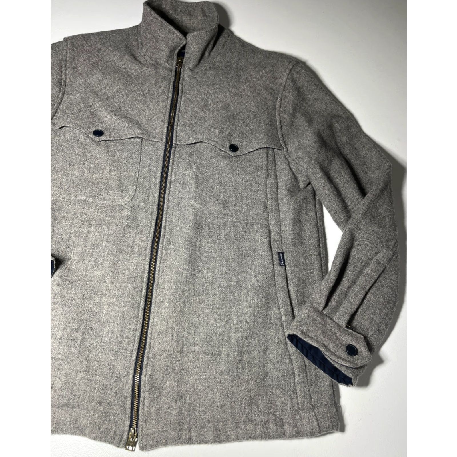 Faconnable VINTAGE Façonnable Men's Full Zip Jacket 100% Wool Gray L Wool Jacket Mens Size L Gray Classic Designer City Tweed Pockets Size US L / EU 52-54 / 3 - 5 Thumbnail