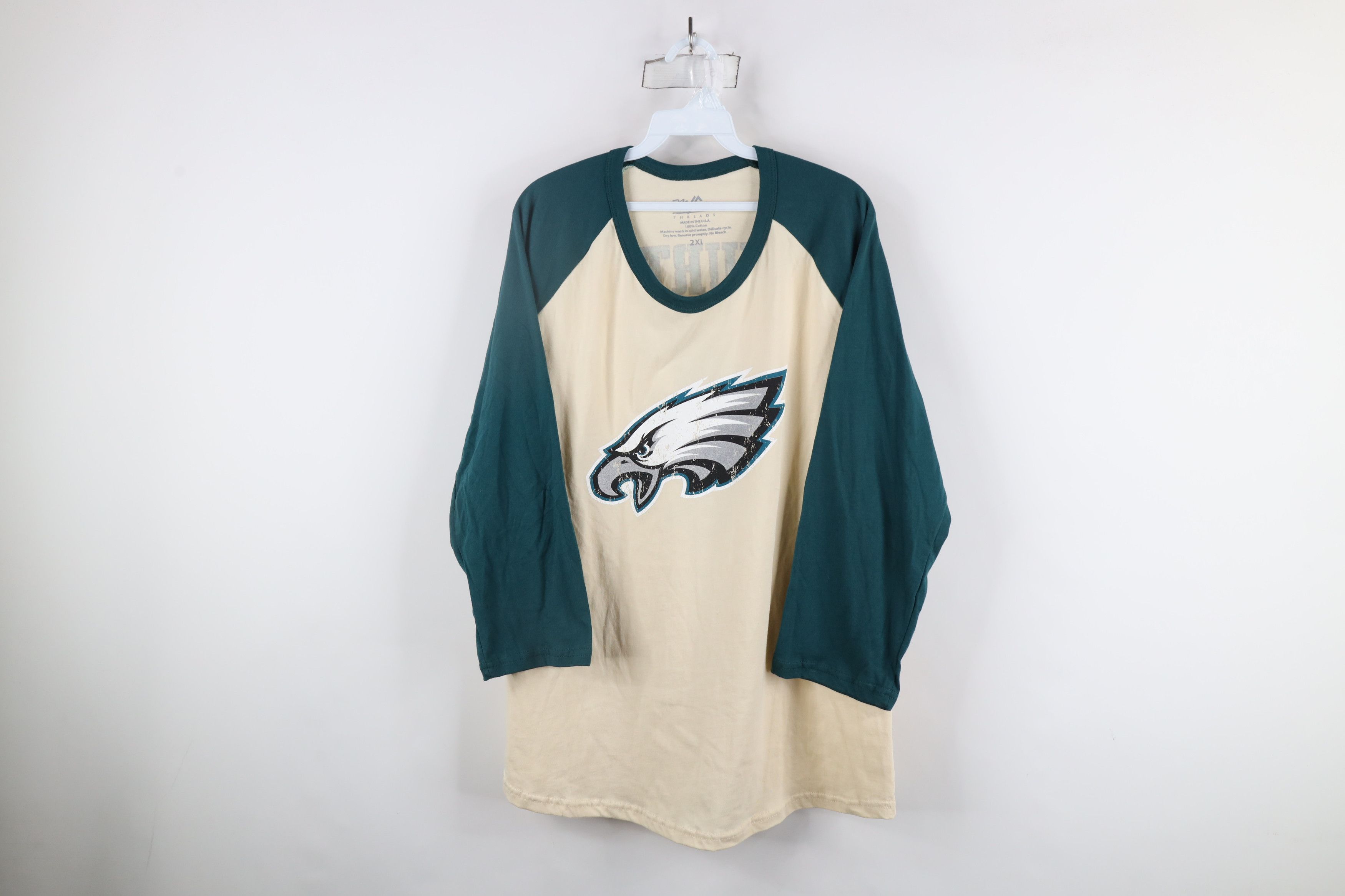 Majestic × Vintage Majestic Philadelphia Eagles Baseball Raglan T-Shirt Jersey Size US XXL / EU 58 / 5 - 1 Thumbnail