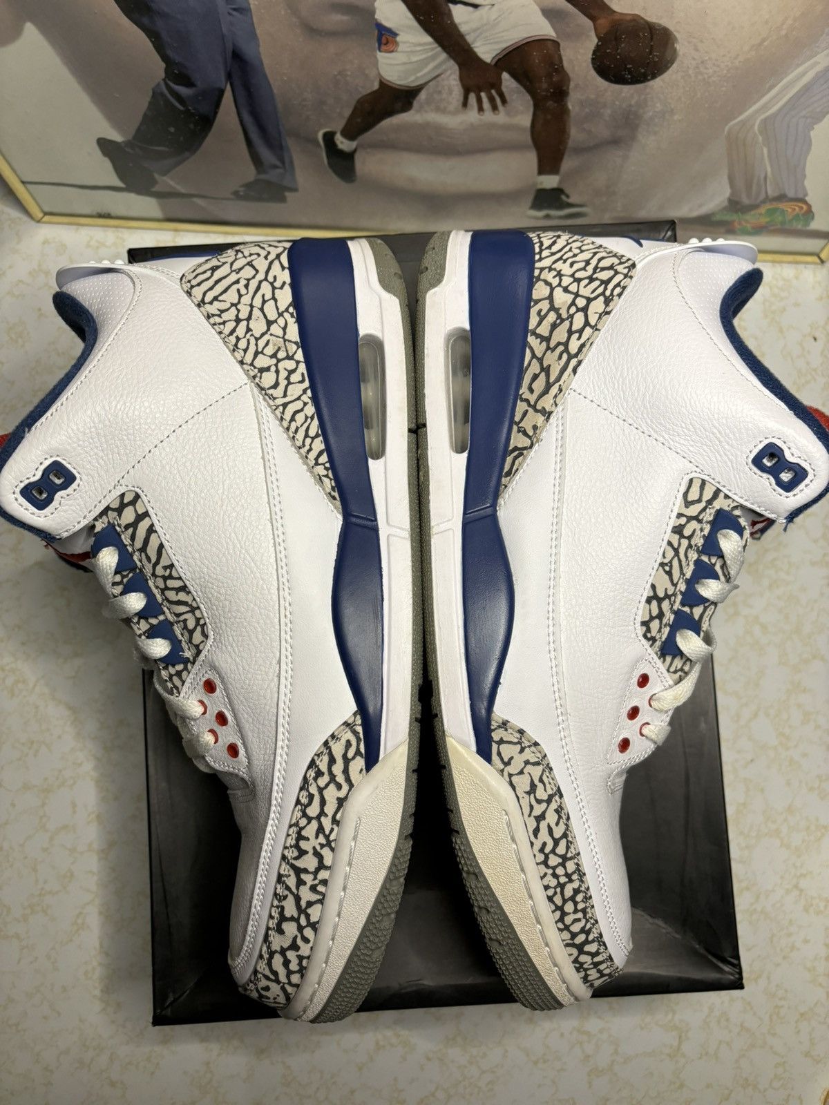 Jordan Brand Air Jordan 3 Retro OG True Blue 2016 Size US 13 / EU 46 - 4 Thumbnail