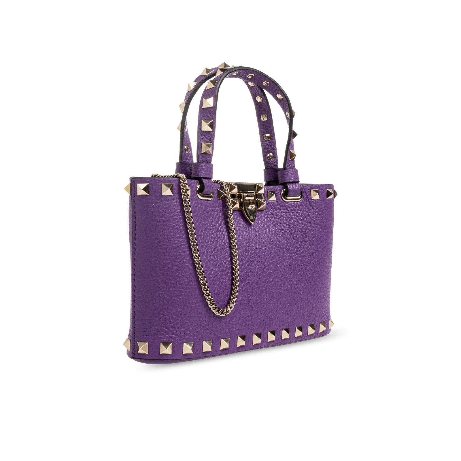 Valentino VALENTINO GARAVANI Rockstud Mini Purple Shopping Bag New & A Size ONE SIZE - 3 Thumbnail