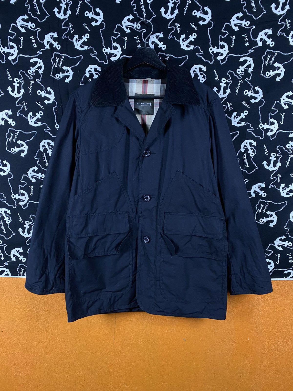 Mackintosh Mackintosh London Navy Cotton Jacket – Classic Outerwear Size US L / EU 52-54 / 3 - 3 Thumbnail