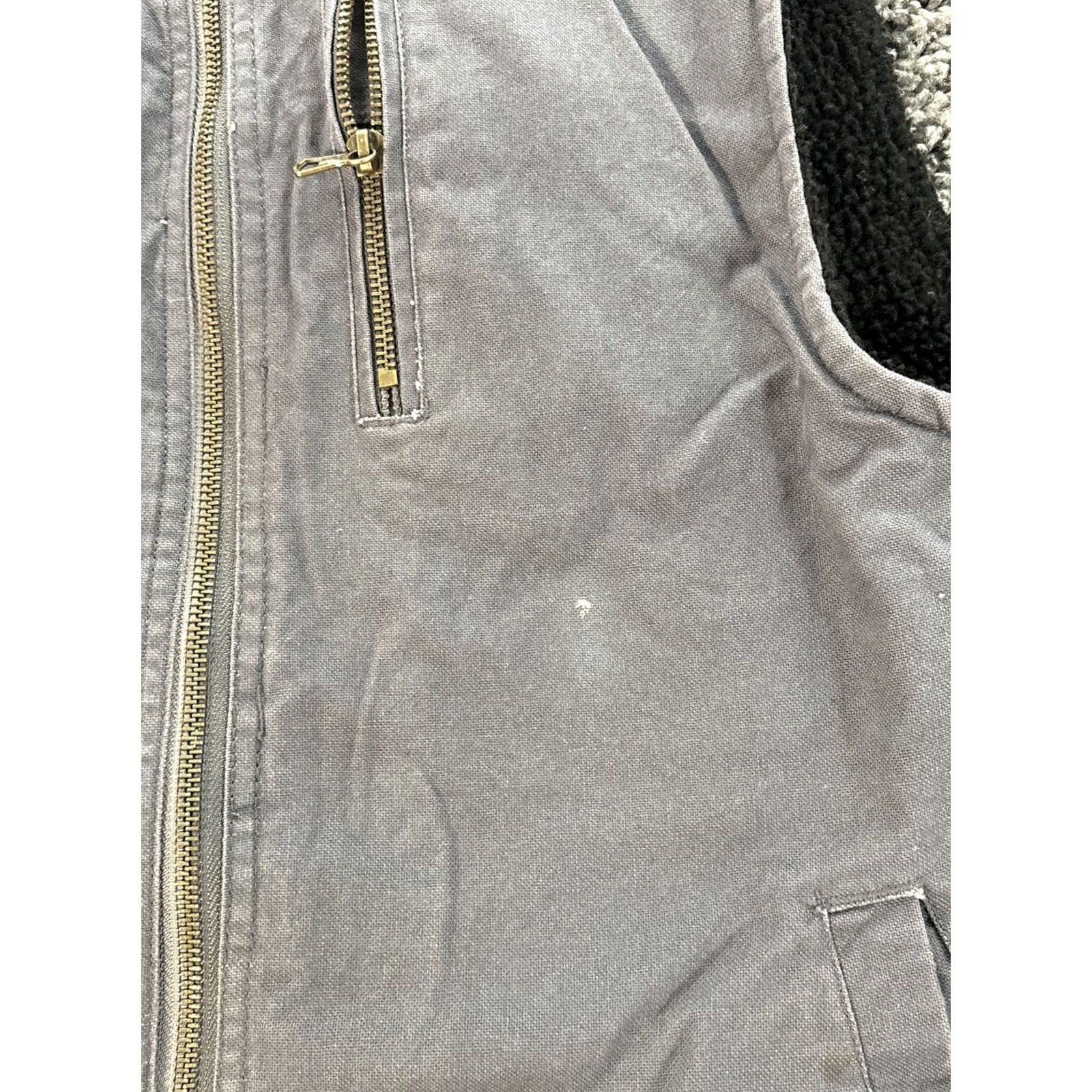 Dickies Dickies Vest Mens L Gray Sherpa Lined Full Zip Fleece Sleeveless Canvas Size US L / EU 52-54 / 3 - 5 Thumbnail