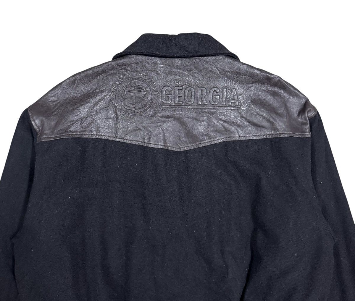 Vintage Vtg🔥90’s Georgia Coffee Varsity Leather/Wool Jacket Size US L / EU 52-54 / 3 - 12 Thumbnail