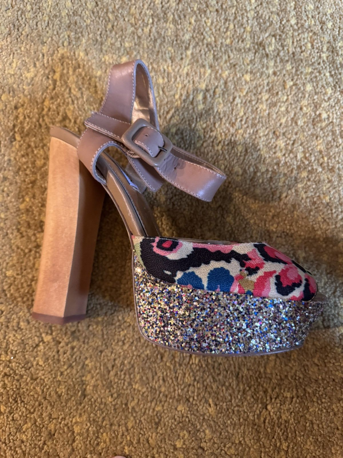 Steve Madden Steve Madden Platform Glitter Floral Heels | Size 7.5 Size US 7.5 / IT 37.5 - 2 Thumbnail