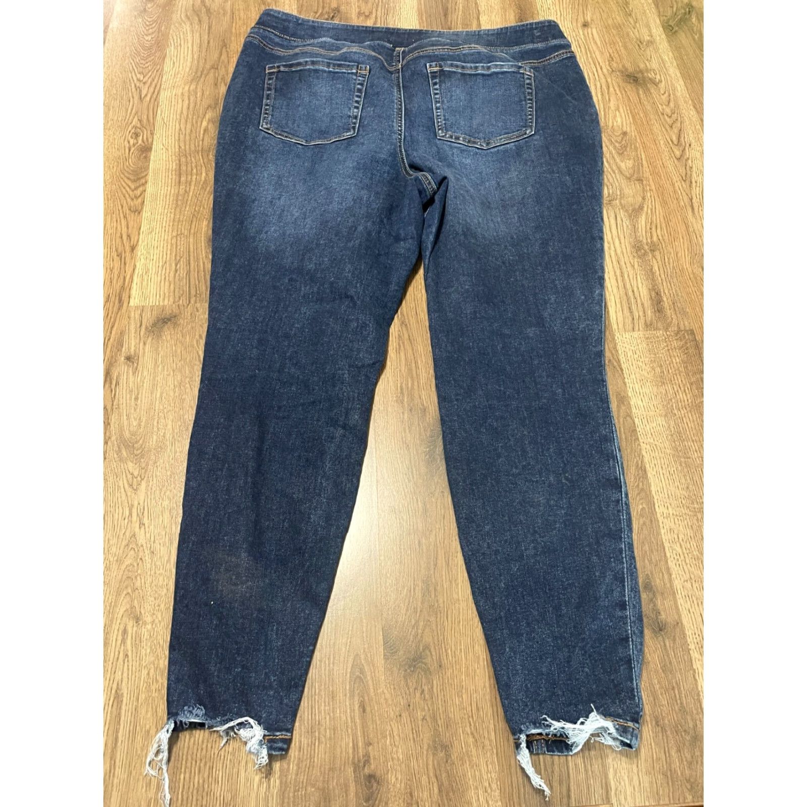 Vintage Maurices Jeans Women's XXL Blue Denim Straight Frayed Bottom Regular Fit Jeans Mens? Size 40" / US 18 - 2 Thumbnail