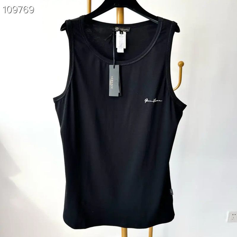 Versace Versace Black Cotton Embroidered Sleeveless Top 0089 Size US S / EU 44-46 / 1 - 1 Thumbnail