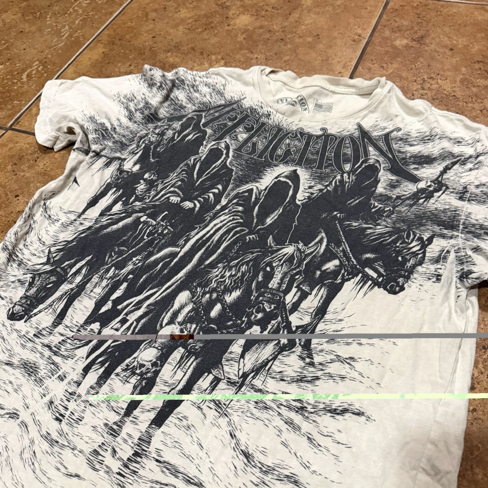 Affliction Affliction Vintage Y2K Grim Reaper Four Horsemen T-Shirt XL Grunge Biker Cream Size US XL / EU 56 / 4 - 2 Thumbnail