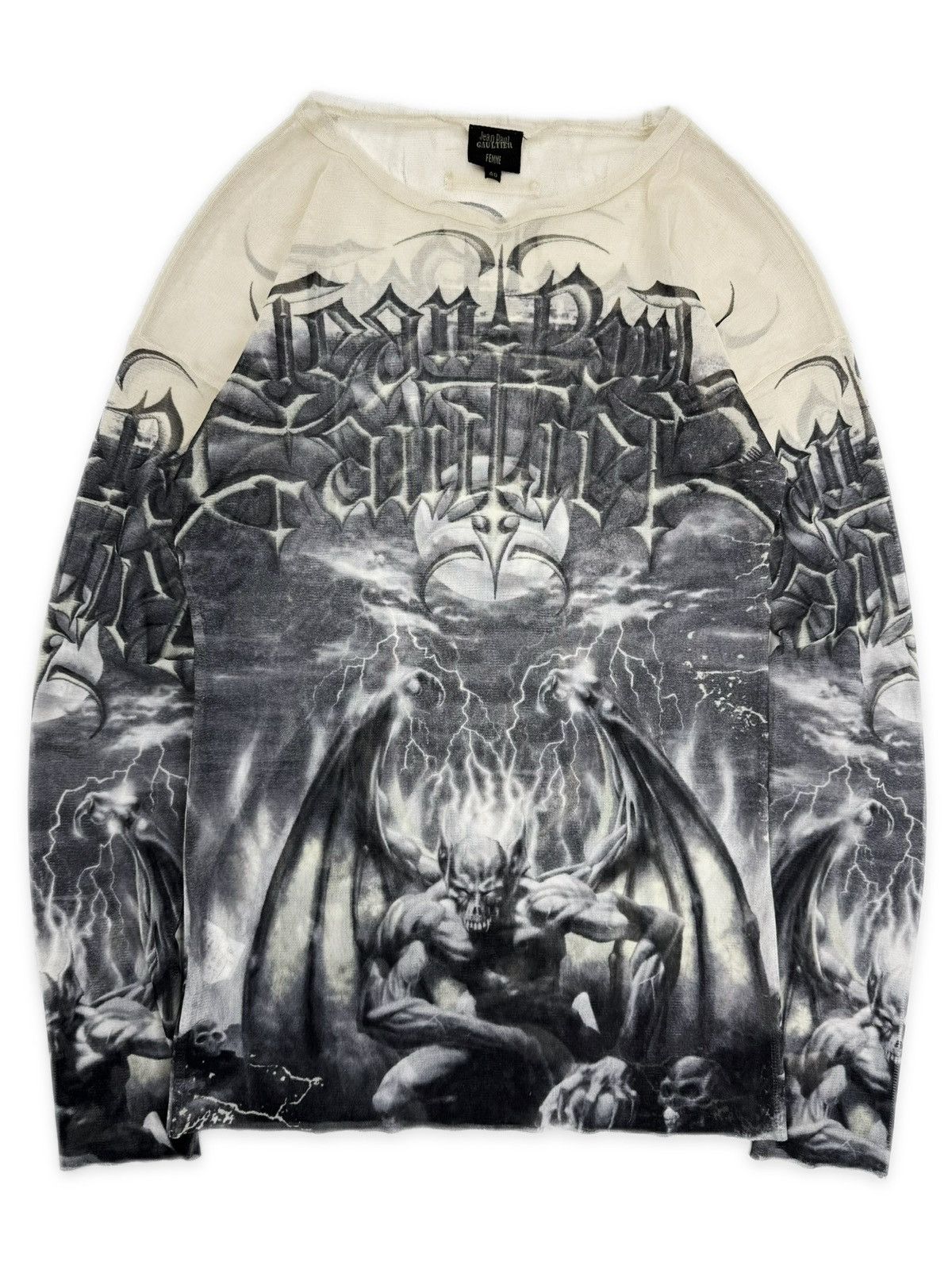 Jean Paul Gaultier SS01 Jean Paul Gaultier ‘Satan’ Tattoo Mesh Long Sleeve Size US M / EU 48-50 / 2 - 1 Thumbnail