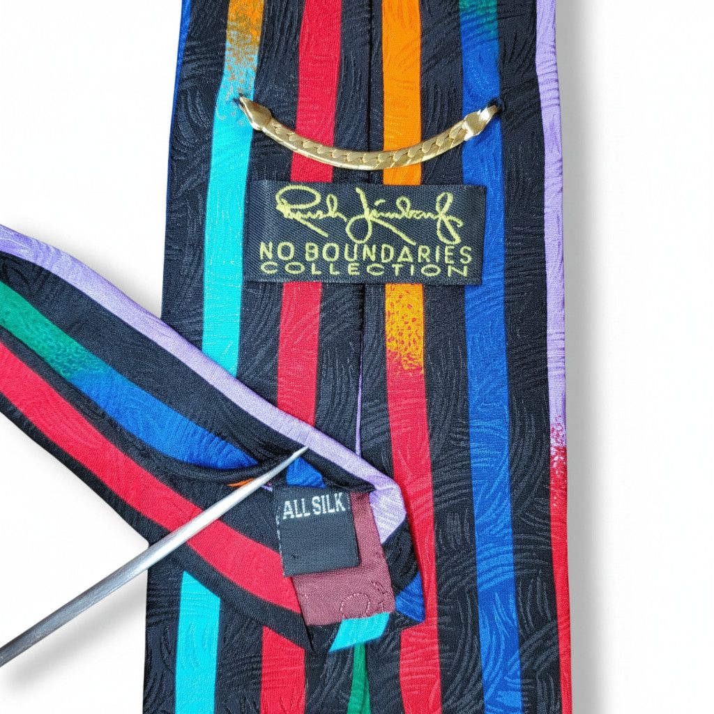 Other Rush Limbaugh 56x4" Necktie Rainbow Gold Filagree 100% Silk Size ONE SIZE - 7 Thumbnail