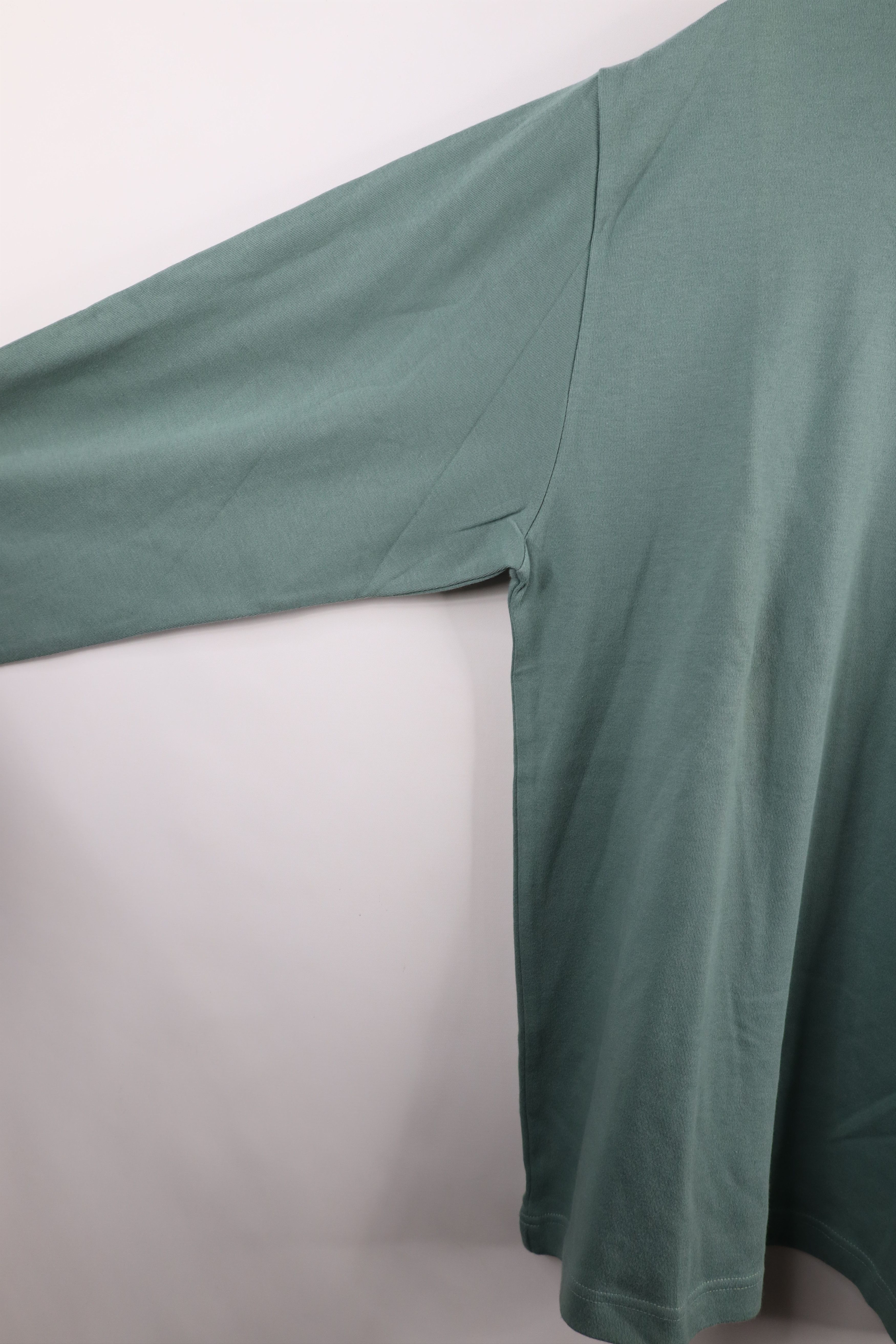 Vintage × Woolrich Woolen Mills Vintage 90s Woolrich Blank Mock Neck T-Shirt Green Cotton Size M / US 6-8 / IT 42-44 - 8 Thumbnail