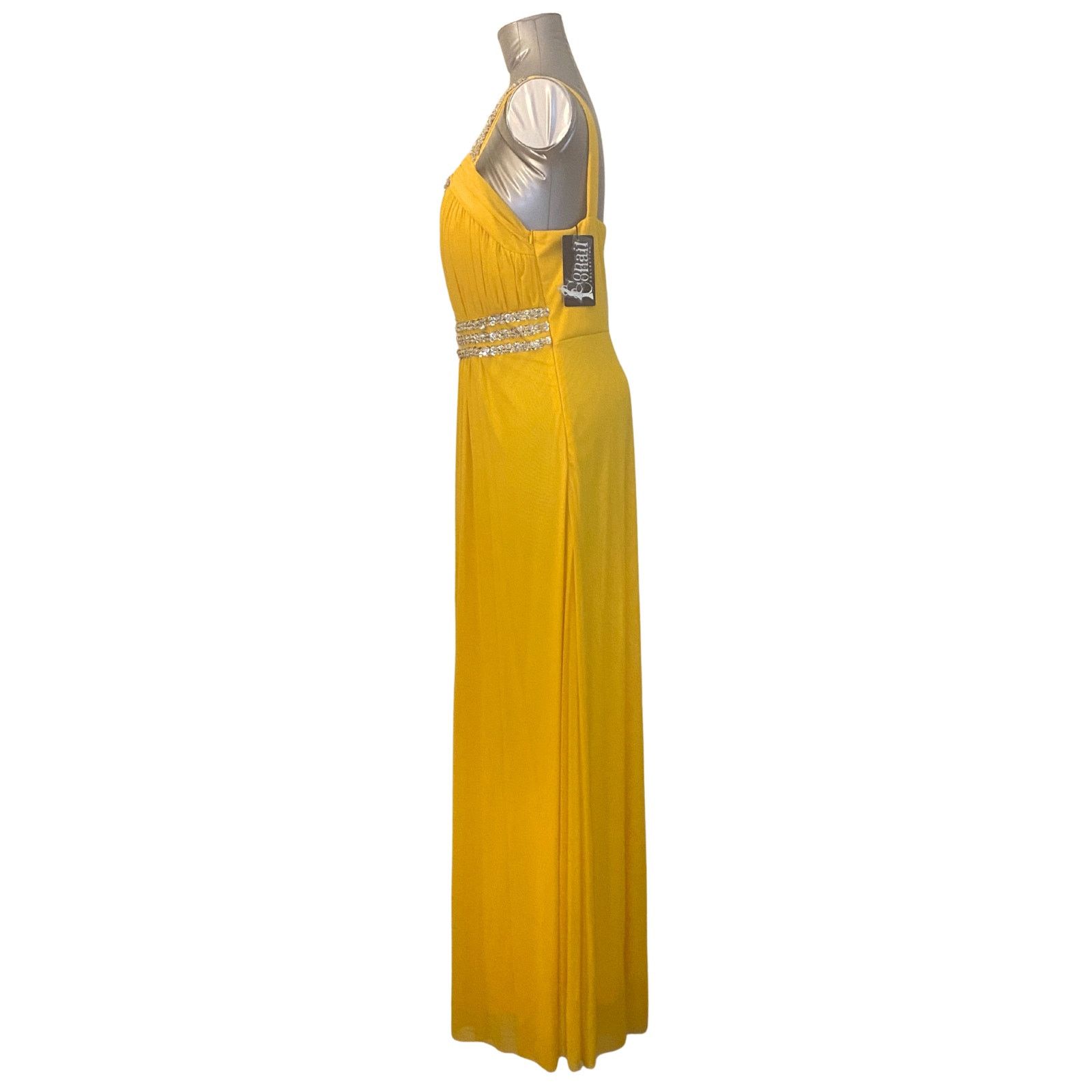 Other Gavani Yellow Sequin Embellished Evening Gown NWT Size L / US 10 / IT 46 - 2 Thumbnail