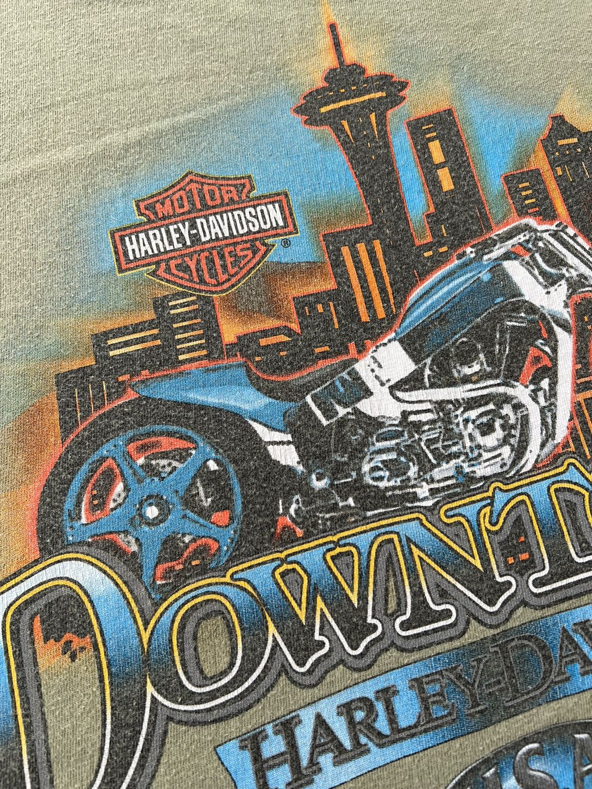 Harley Davidson Vintage 2003 Harley Davidson Downtown Seattle WA T-shirt Size US L / EU 52-54 / 3 - 12 Thumbnail