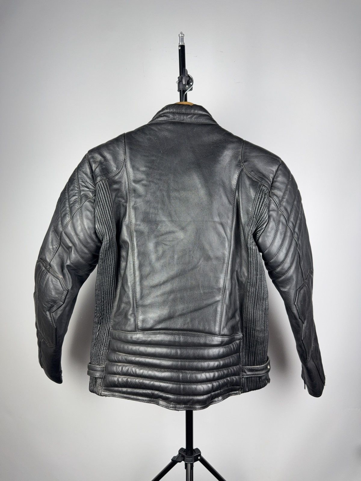 Leather Vntg 00s Heavy Leather Racing MOTO Bomber Jacket Punk Size US S / EU 44-46 / 1 - 10 Thumbnail