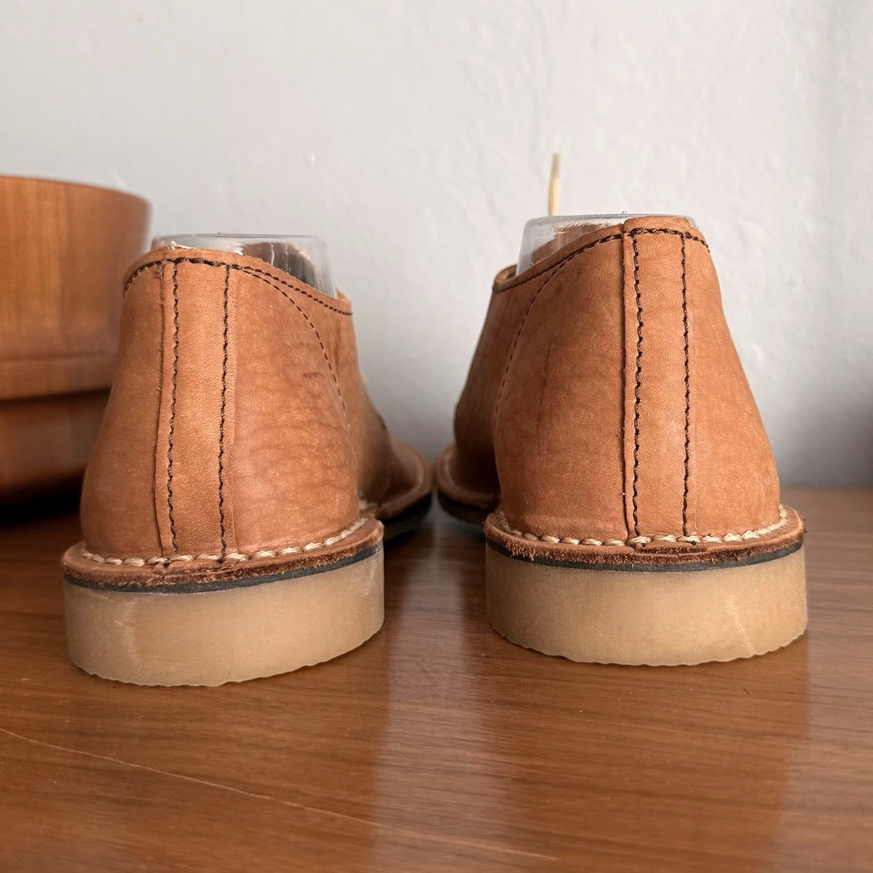 Vintage Wildebees Footwear Dropper Vellie Tan Leather Lace-up Flats Shoes 7 Women Chukka Ankle Solid Leather Rubber Sole Size US 7 / IT 37 - 5 Thumbnail