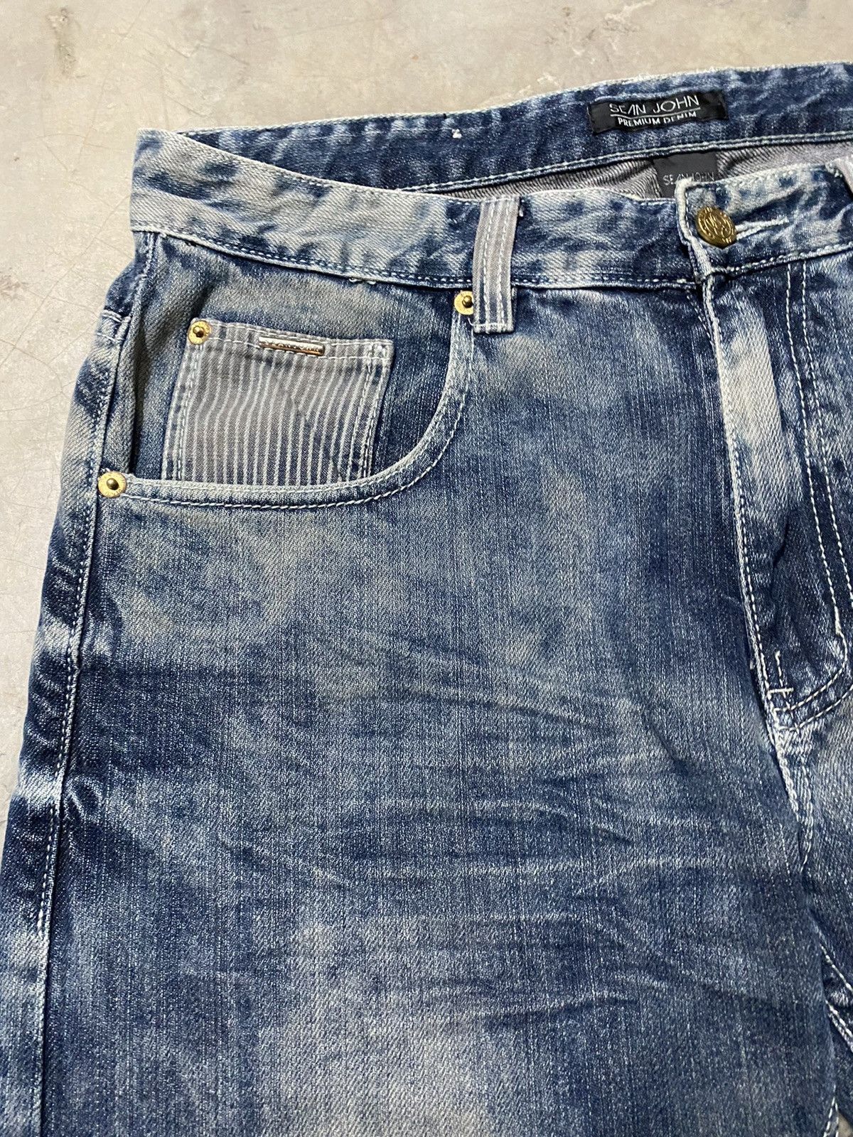 JNCO × Sean John Y2k Sean John Acid Wash Denim Baggy p108 Size US 35 - 7 Thumbnail