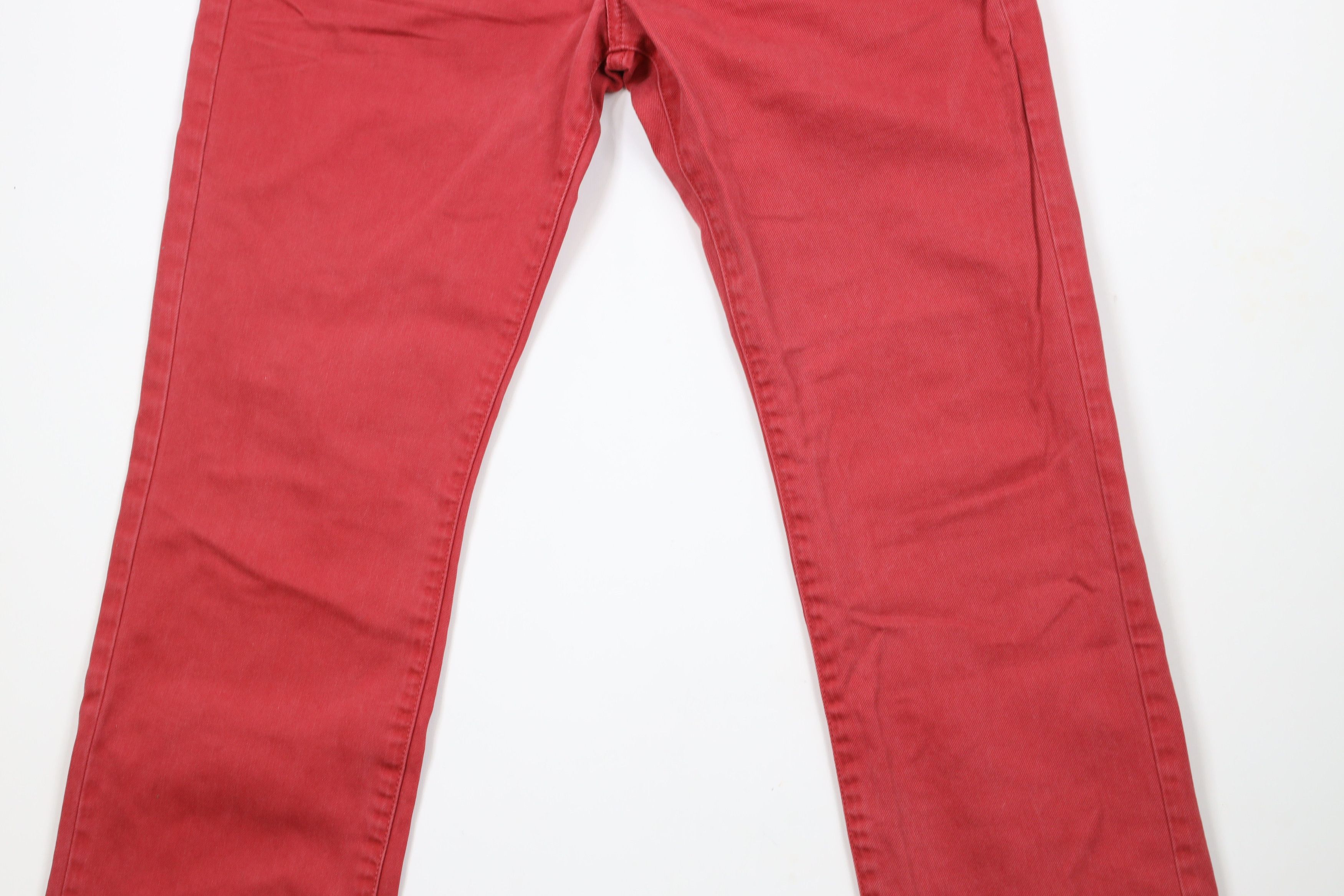 Express × Vintage Express Rocco Slim Fit Skinny Leg Denim Jeans Red Cotton Size US 32 / EU 48 - 3 Thumbnail