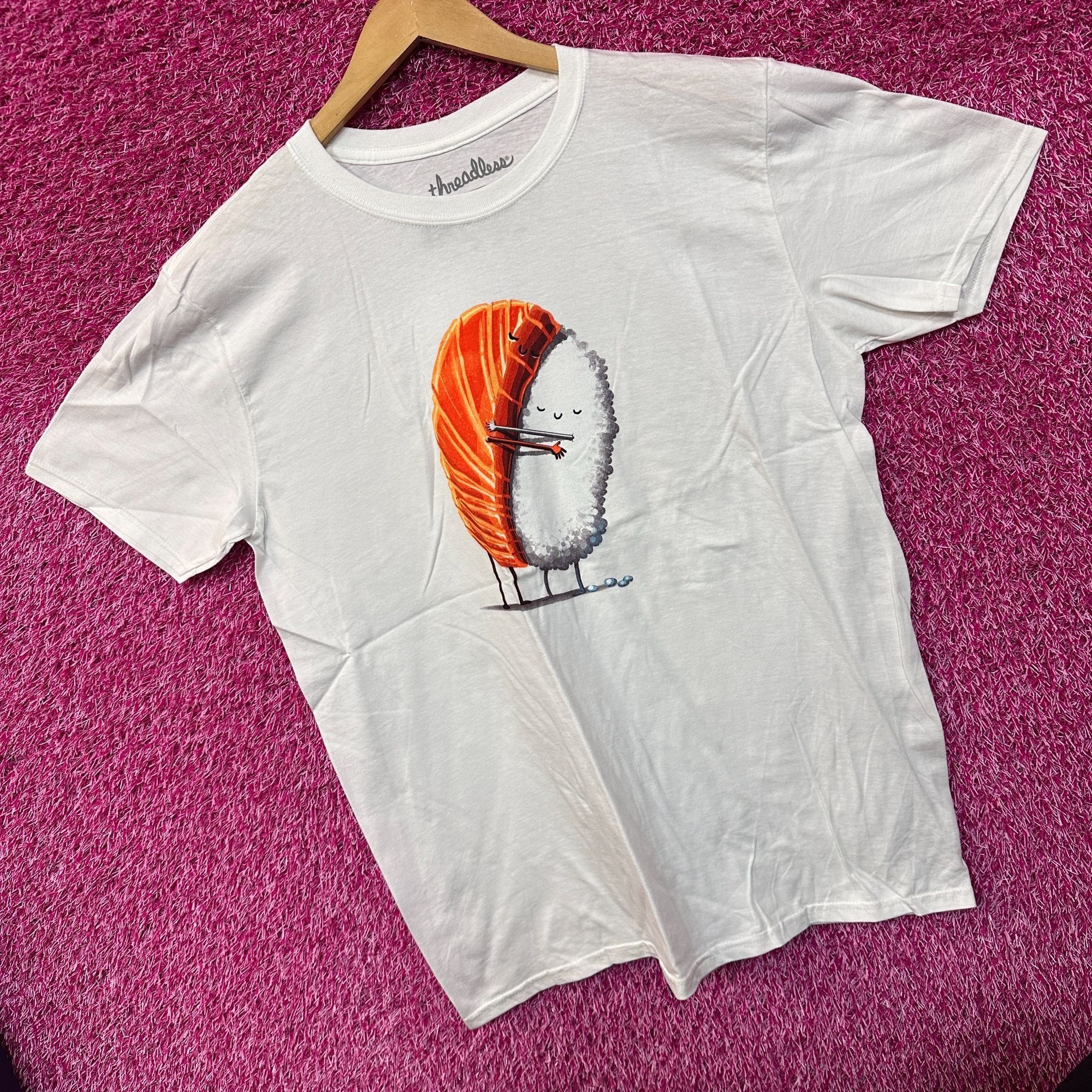 Threadless Sushi Hug Salmon & Rice Snuggle Kawaii Art Threadless Tee L Size US L / EU 52-54 / 3 - 3 Thumbnail