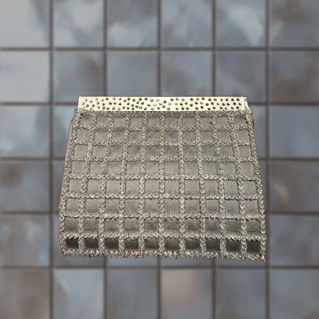 DANIEL SWAROVSKI Gray Silver Crystal Embellished Evening Shoulder Bag - One Size - Paris - Womens