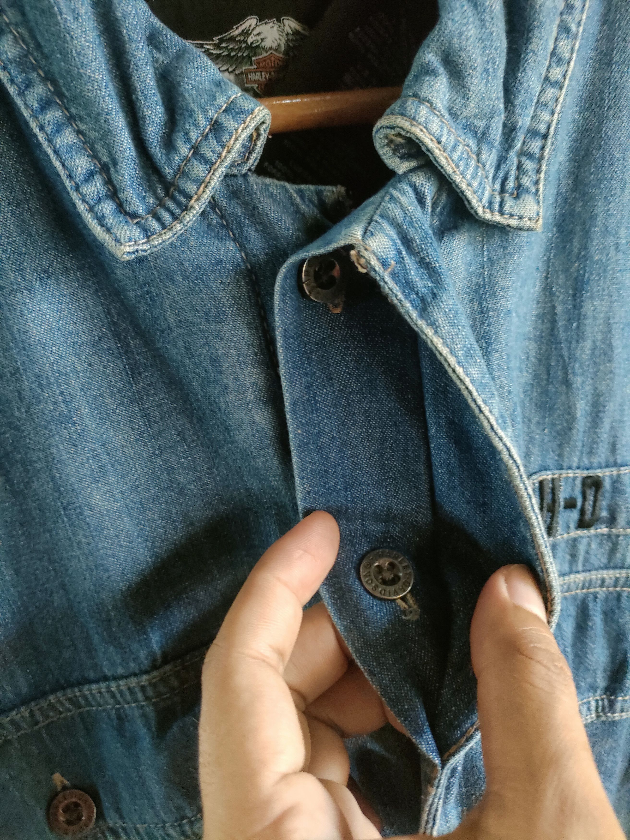 Harley Davidson Harley Davidson Flannel Denim Size US L / EU 52-54 / 3 - 3 Thumbnail