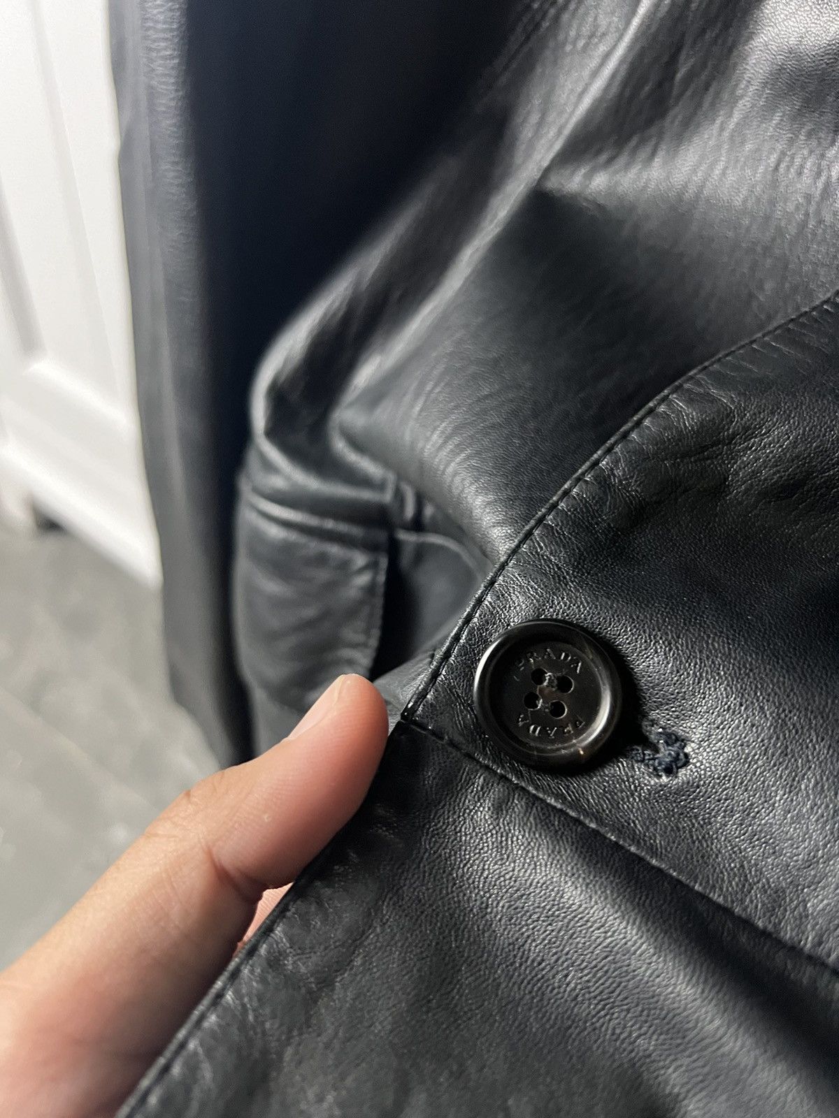 Prada 2000’s Prada Blazer Leather Jacket Size US L / EU 52-54 / 3 - 5 Thumbnail