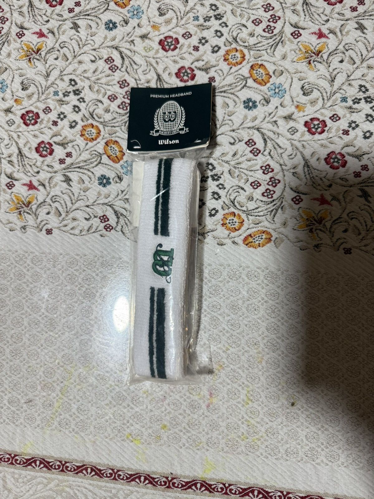Kith × Wilson Kith for Wilson Terry Stripe Headband Sweatband White Green Size ONE SIZE - 5 Thumbnail