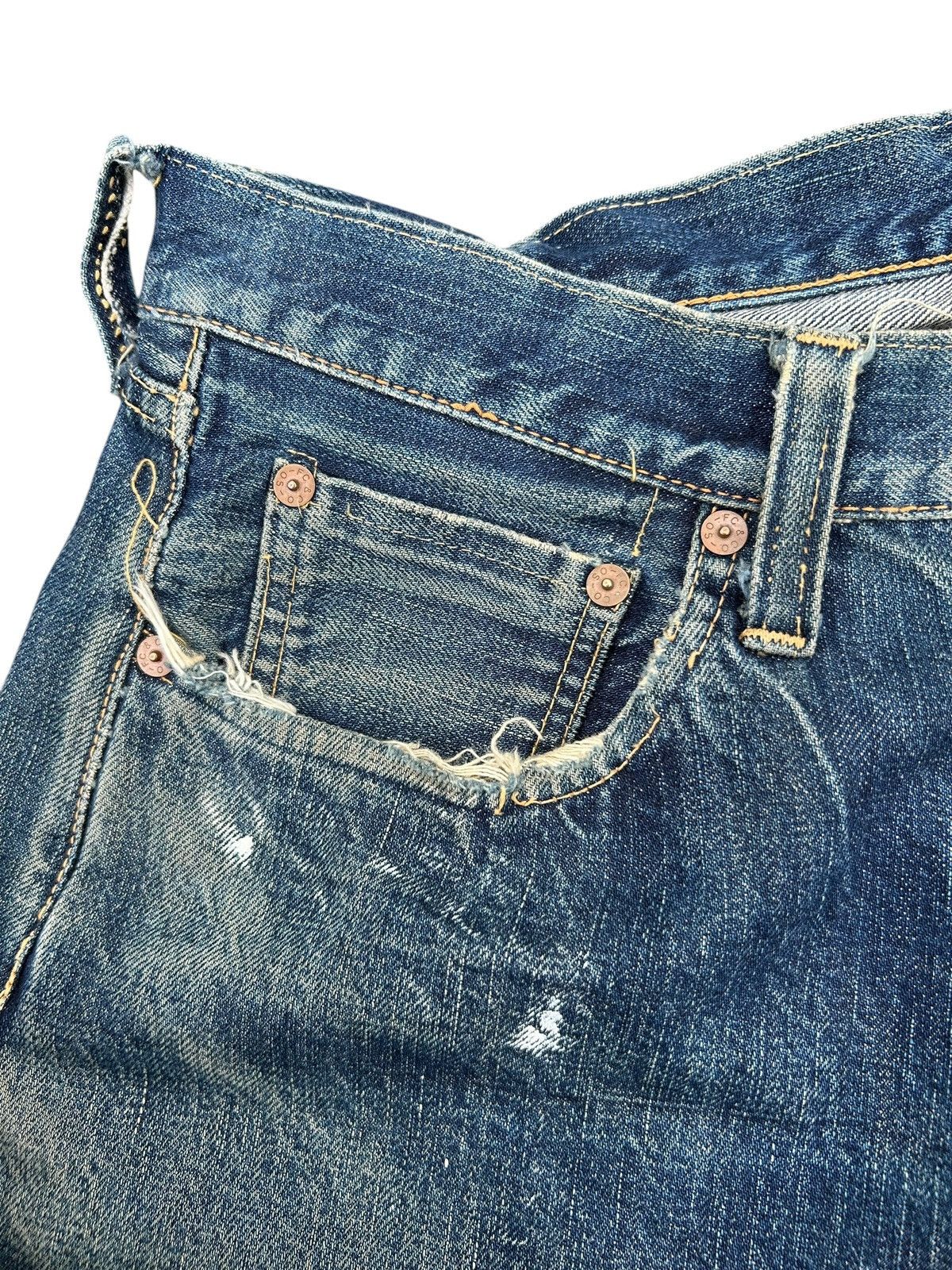 Kapital Vintage Full Count Selvedge Thrashed Denim Jeans Size US 31 - 7 Thumbnail
