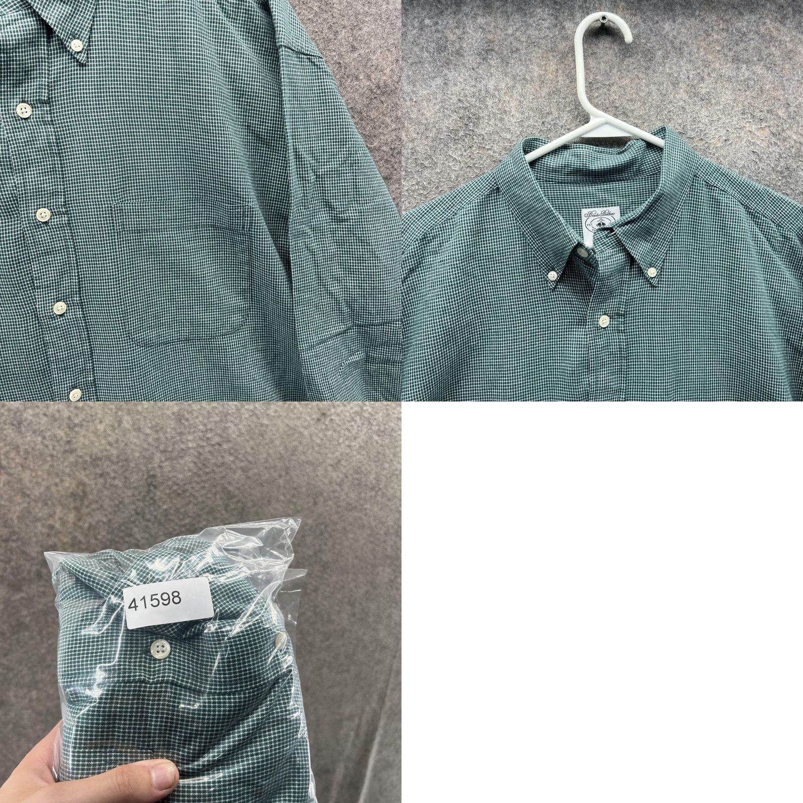Brooks Brothers Brooks Brothers Shirt Mens L Green Check Long Sleeve Button Front Casual Size US L / EU 52-54 / 3 - 8 Thumbnail