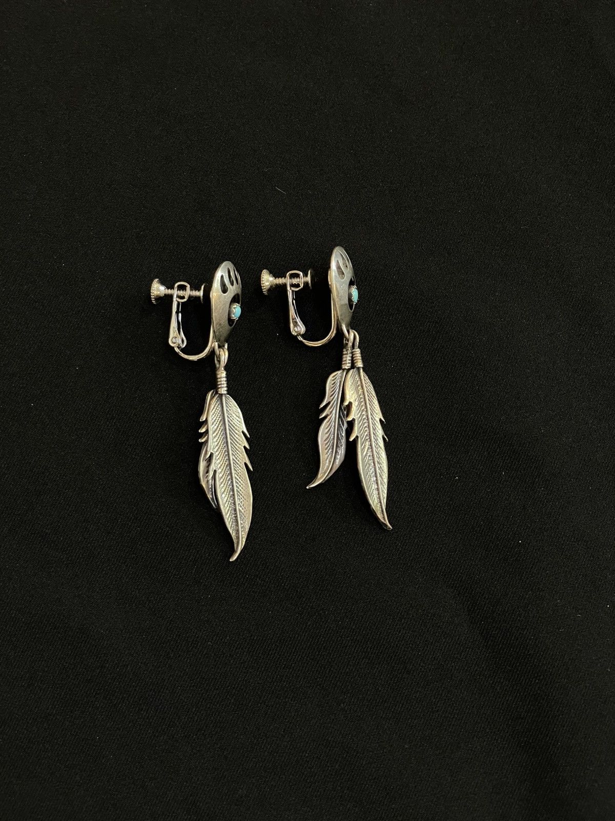 Jewelry Native American Silver Earrings -Navajo Size ONE SIZE - 3 Thumbnail