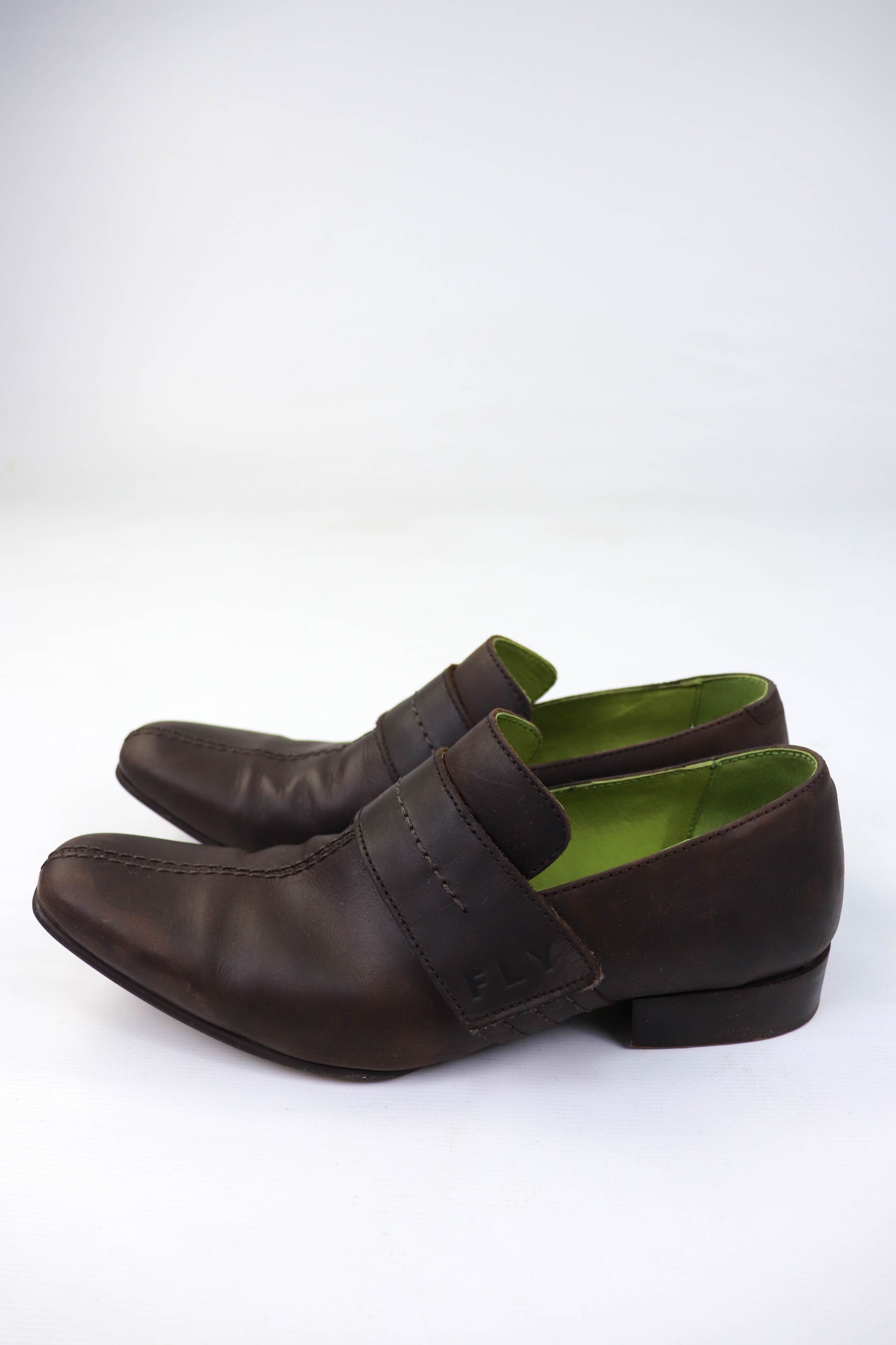 Fly London FLY London Vintage Dark Brown Leather Velcro Derby Shoes Size US 9 / EU 42 - 1 Thumbnail