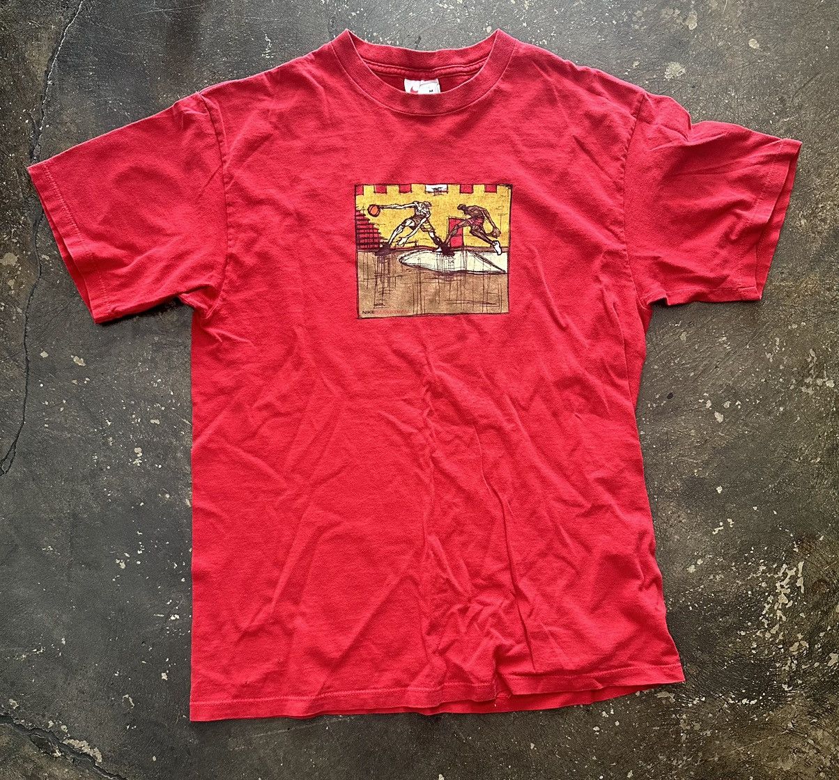 Nike × Vintage Vintage Nike 90s Red Basketball Shirt Size US M / EU 48-50 / 2 - 1 Thumbnail