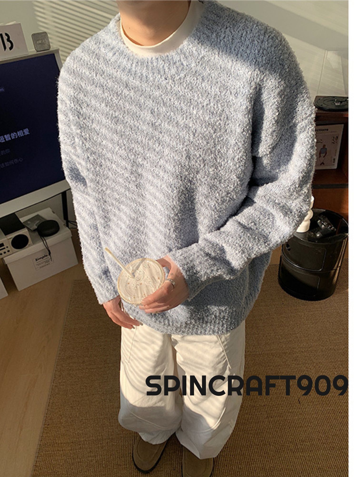 Other Blue Knit Sweater Size US L / EU 52-54 / 3 - 4 Thumbnail