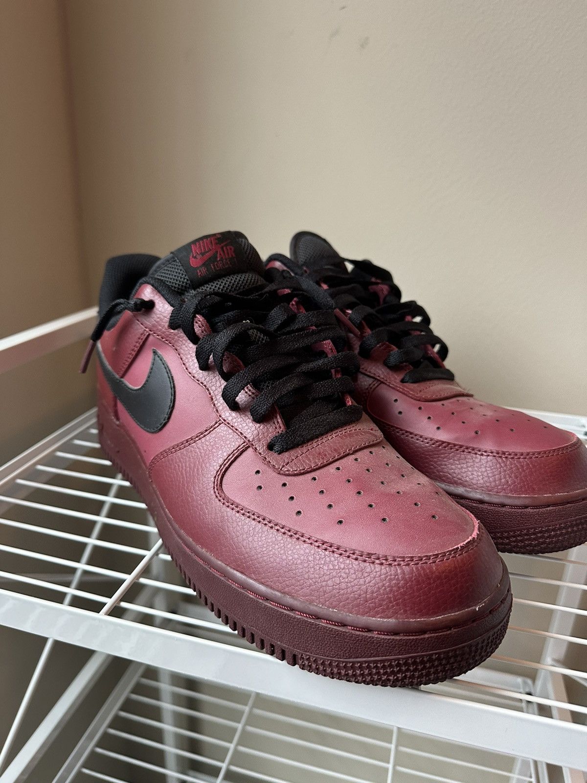 Nike Nike Air Force 1 Maroon Size US 12 / EU 45 - 3 Thumbnail