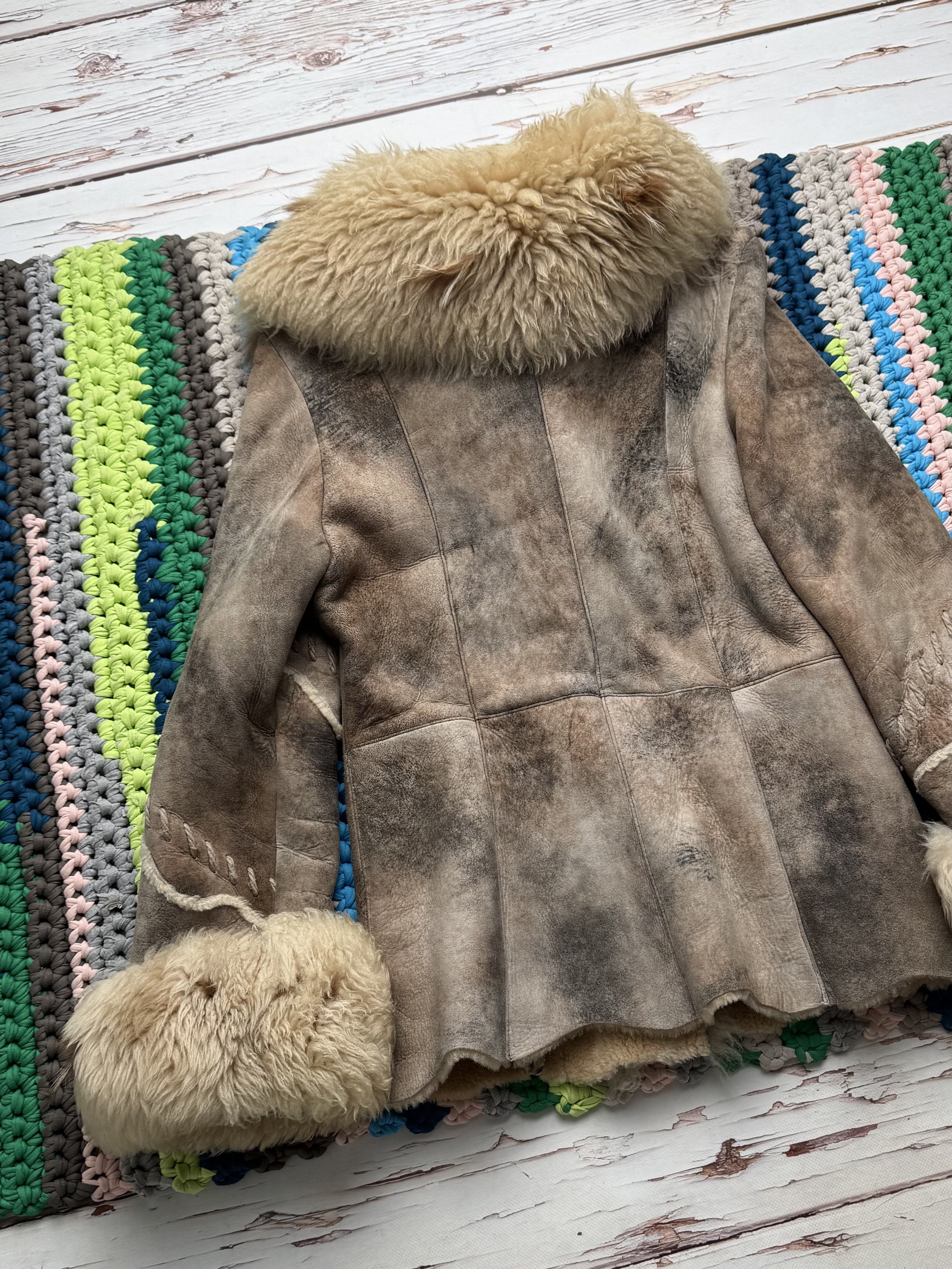 Japanese Brand Vintage Real Sheepskin Coat (ET1)(D15) Size M / US 6-8 / IT 42-44 - 9 Thumbnail