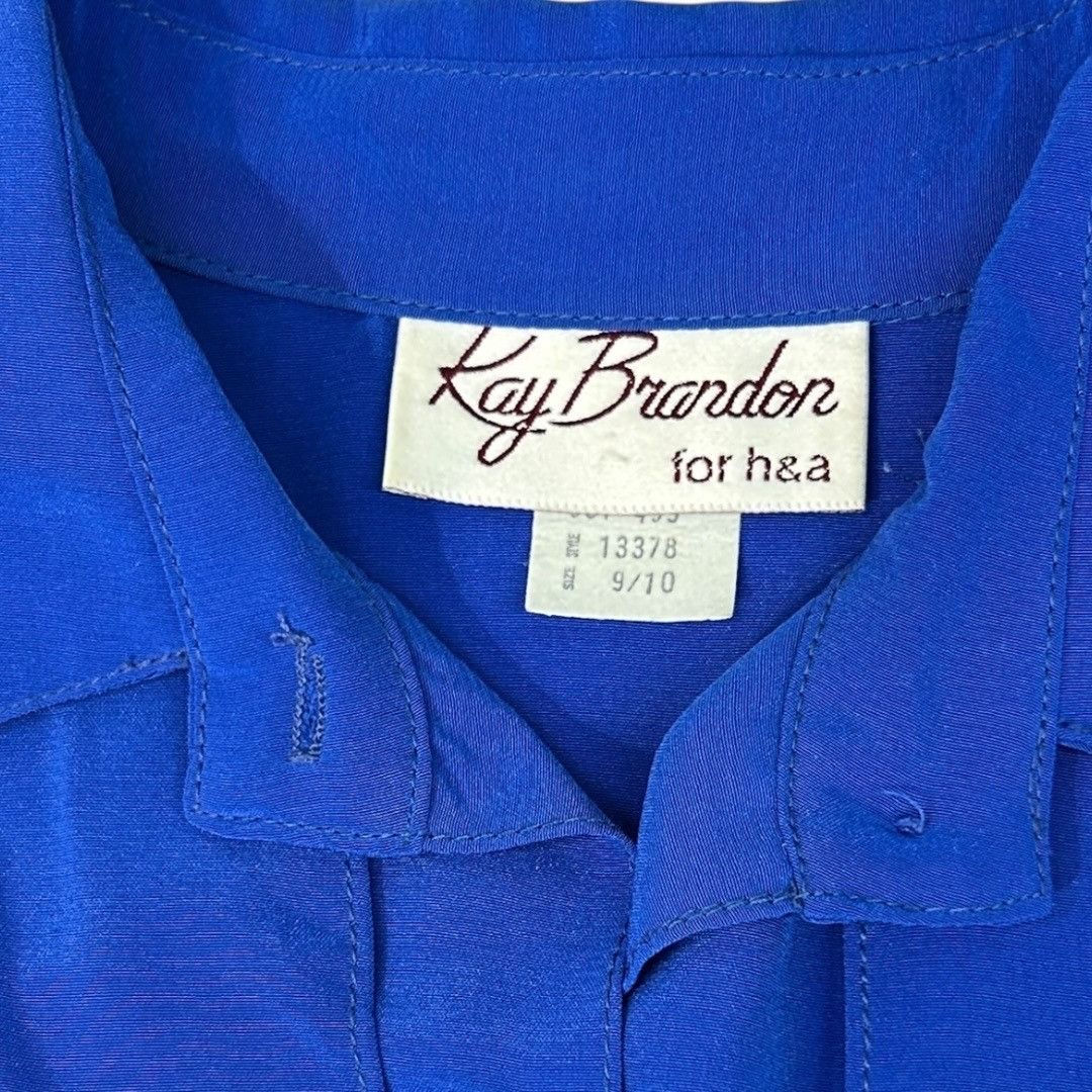 Other Vintage Kay Brandon Blue Long Sleeve Dress W/Belt Women's Si Size L / US 10 / IT 46 - 3 Thumbnail