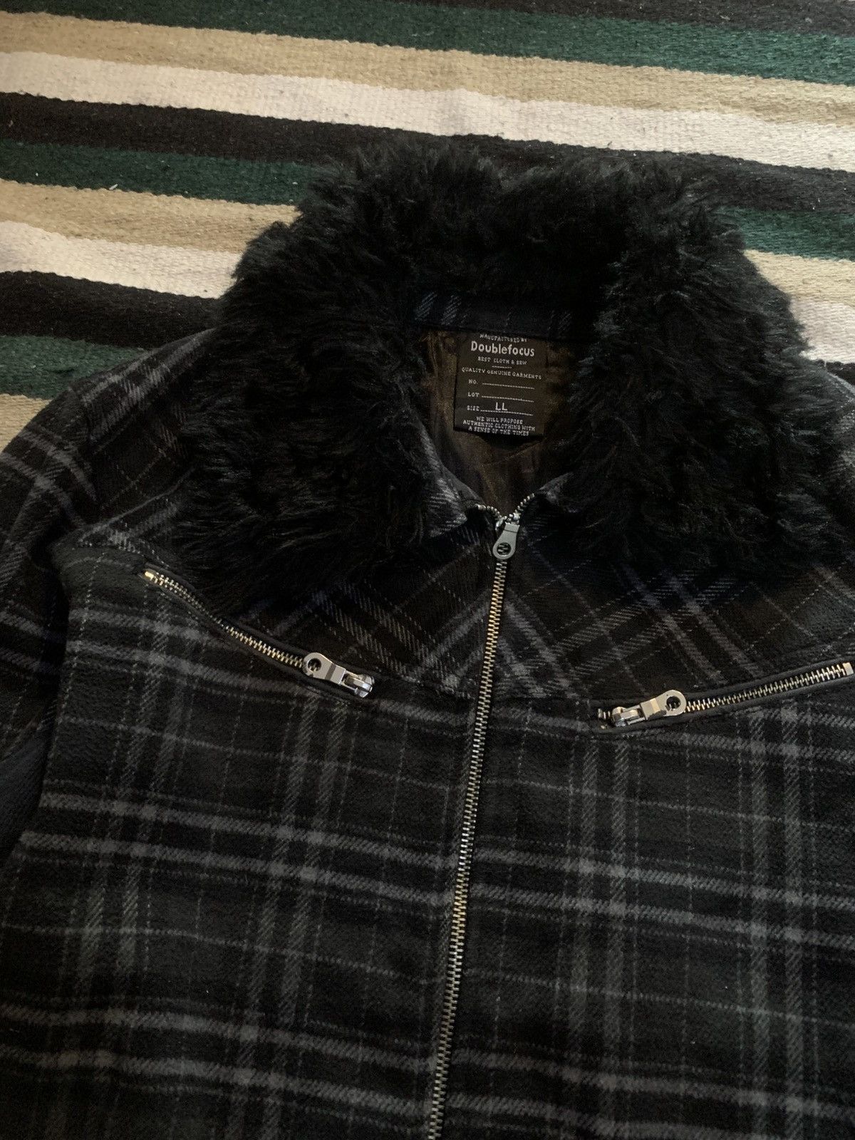 Japanese Brand Double Focus Fur Multi Pocket Jacket Tartan LGB Style Size US L / EU 52-54 / 3 - 12 Thumbnail