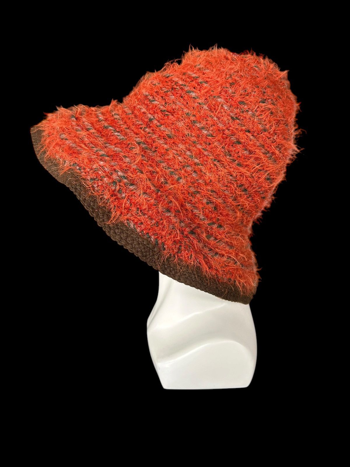 Japanese Brand × Kapital × Vintage Crochet Knitted Fur Big Bucket Hats Rare Made Italy ☠️☠️ Size ONE SIZE - 2 Thumbnail