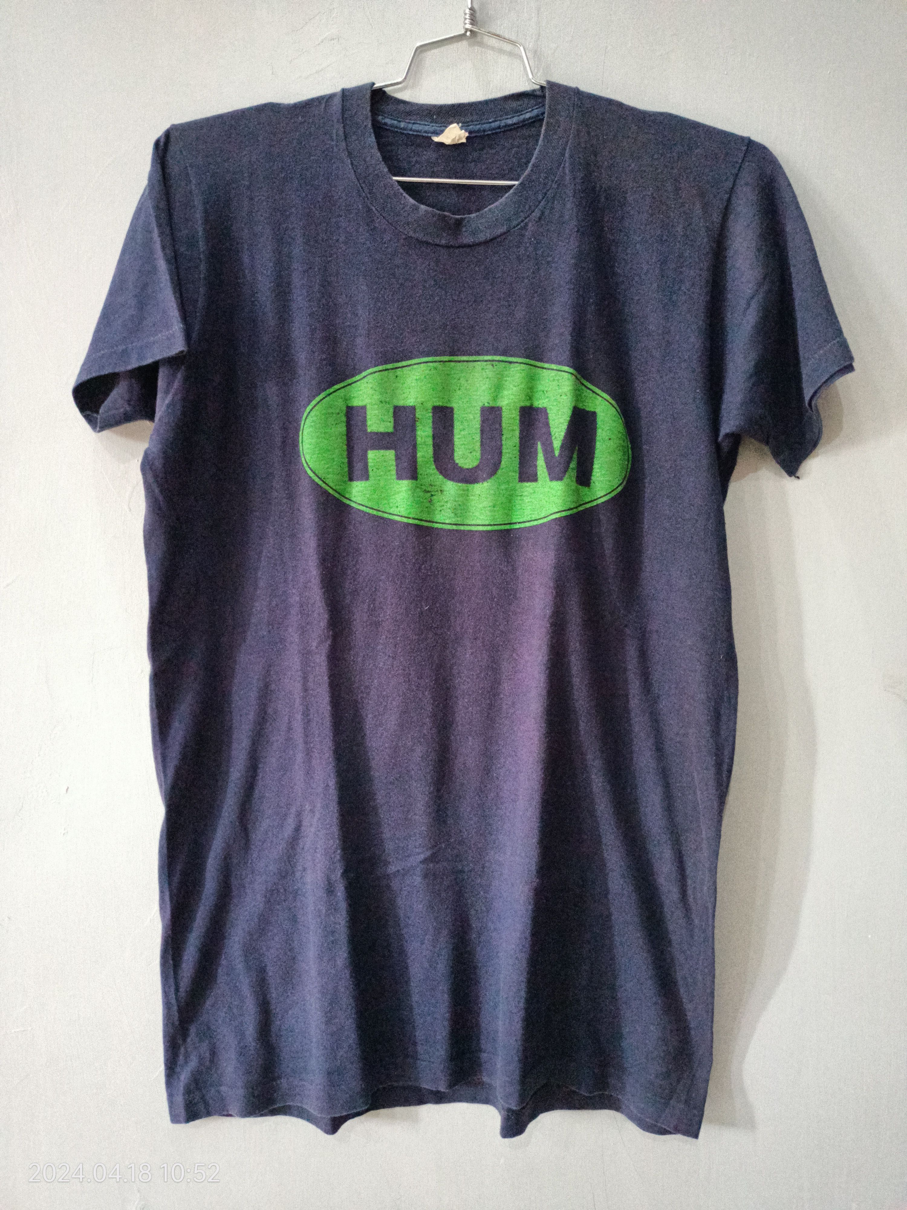 image of Band Tees x Tee Shirt Vintage Hum Band Down Size Tee in Navy, Men's