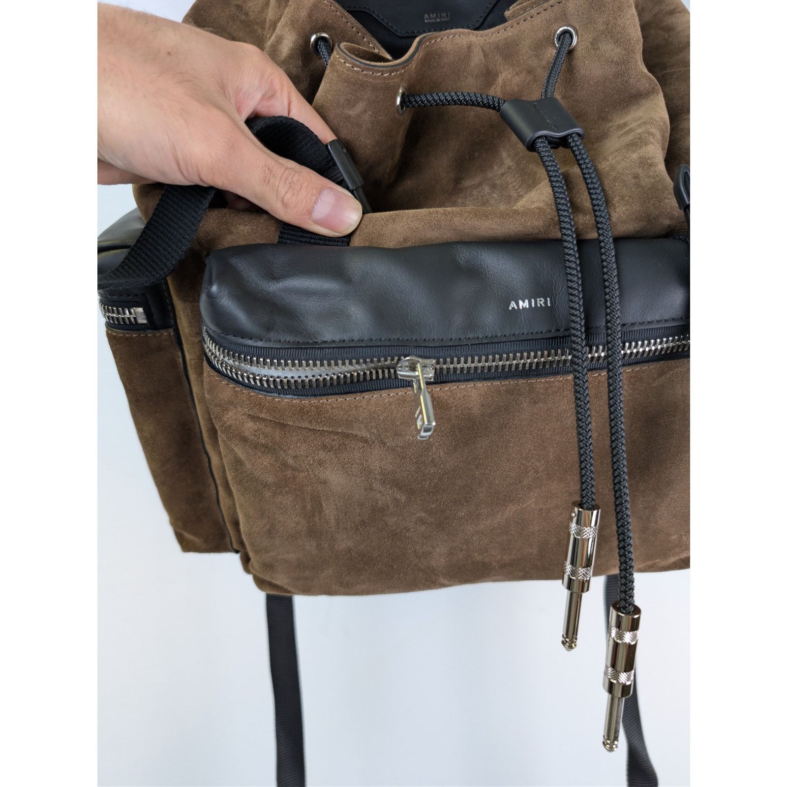 Amiri o1rshd1 Size: OS / Suede Rucksack Backpack in Tobacco Size ONE SIZE - 20 Thumbnail