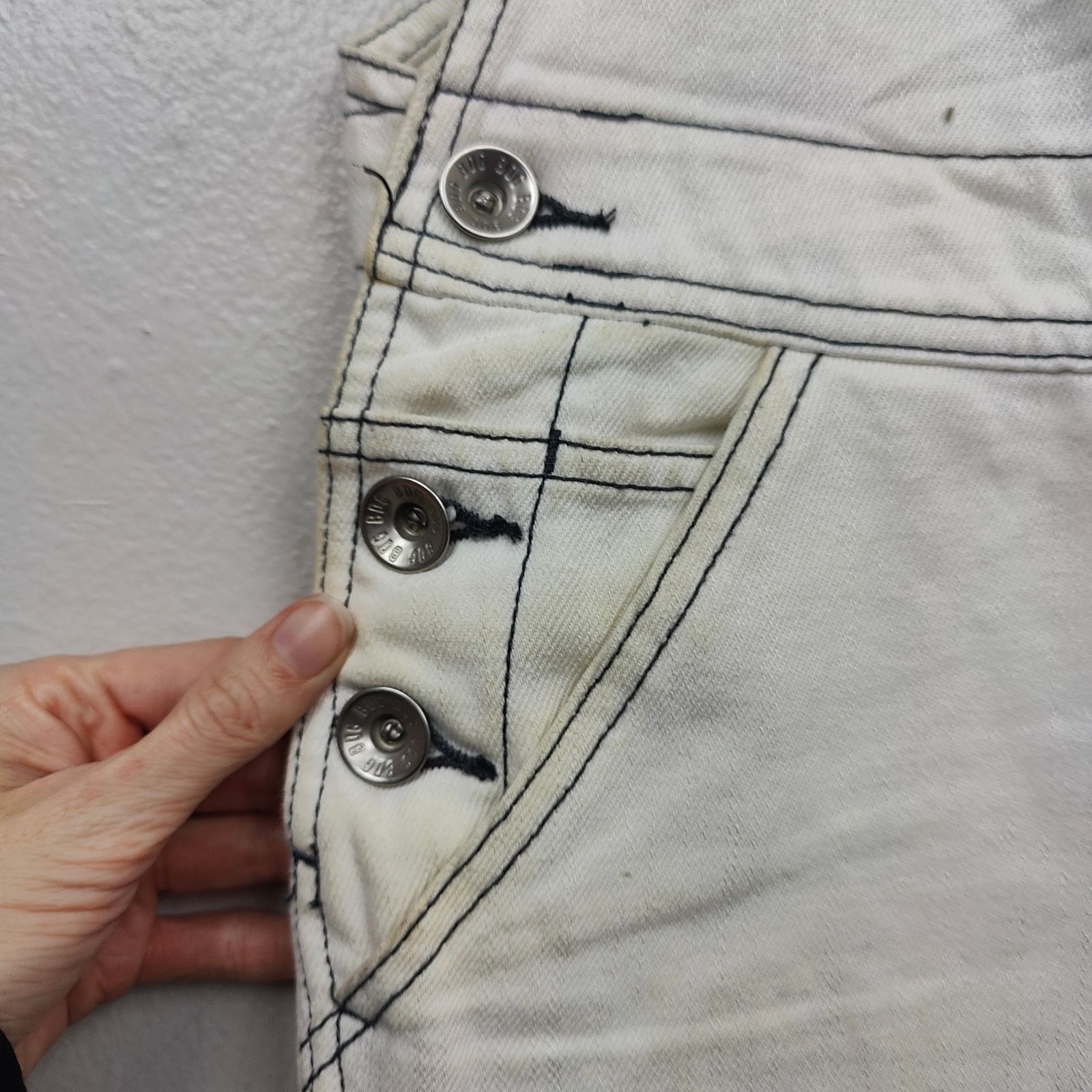 Bdg BDG Baggy Overalls Womens 32 White Straight Leg Denim Size 26" / US 2 / IT 38 - 3 Thumbnail