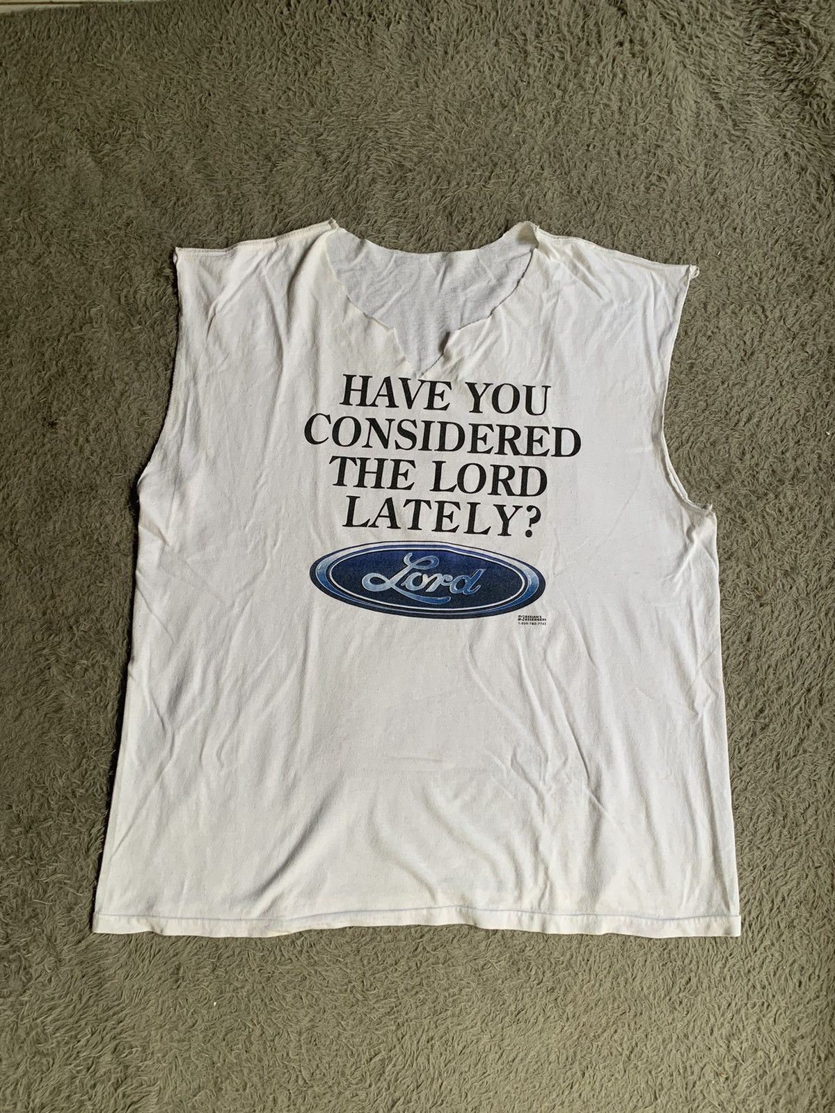 Vintage Vintage 90s Jesus Tee Considered The Lord Parody Logo Ford Size US XL / EU 56 / 4 - 2 Thumbnail